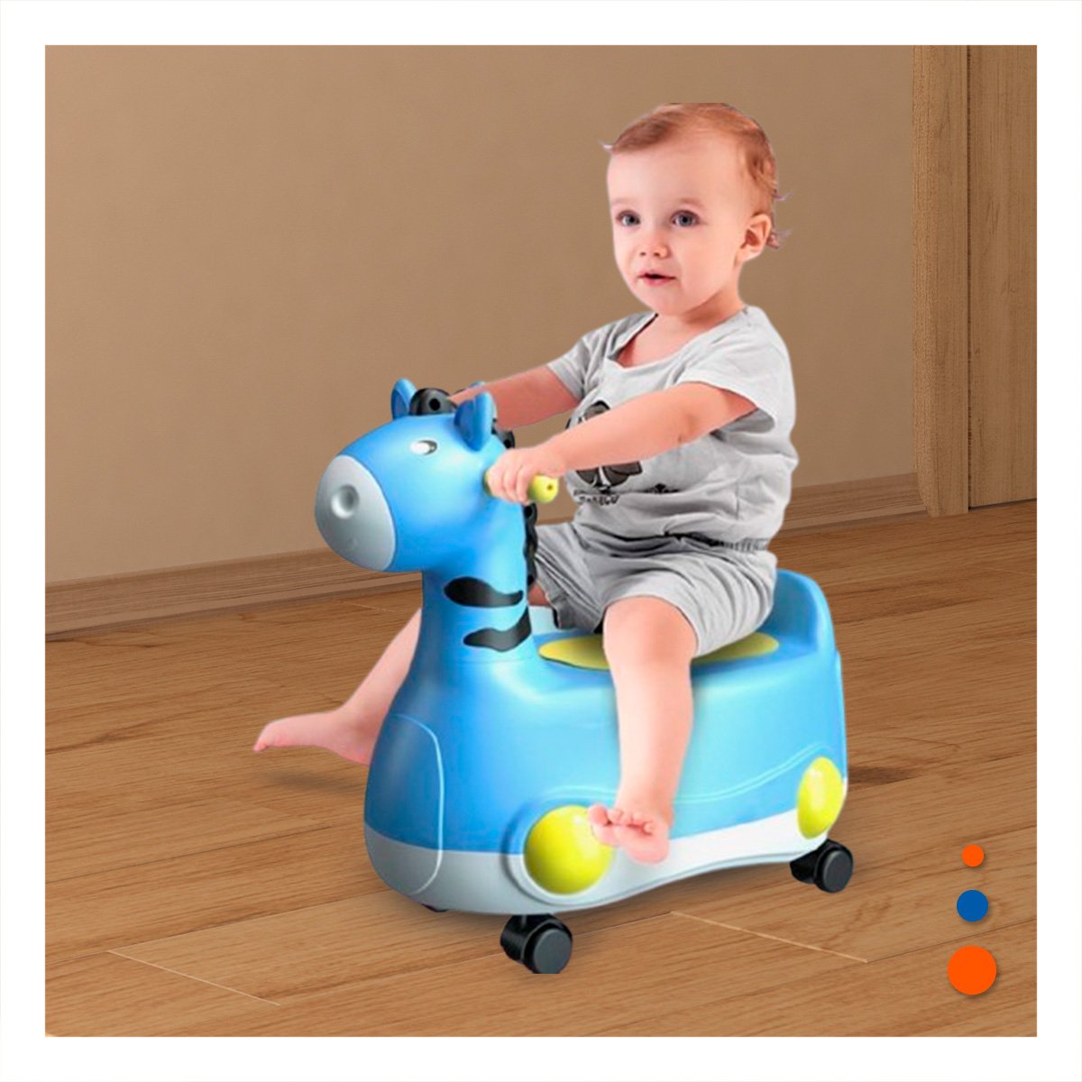 PACK6 CONTENEDOR MOVIL JIRAFA CON RUEDAS AZUL SEGURO Y COMODO PARA USO - 5