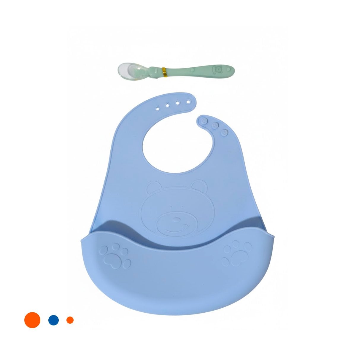 GUARDAPECHOS DE SILICONA CELESTE OSITO RESISTENTE Y SEGURO Y+PAPEL REGALO - 1