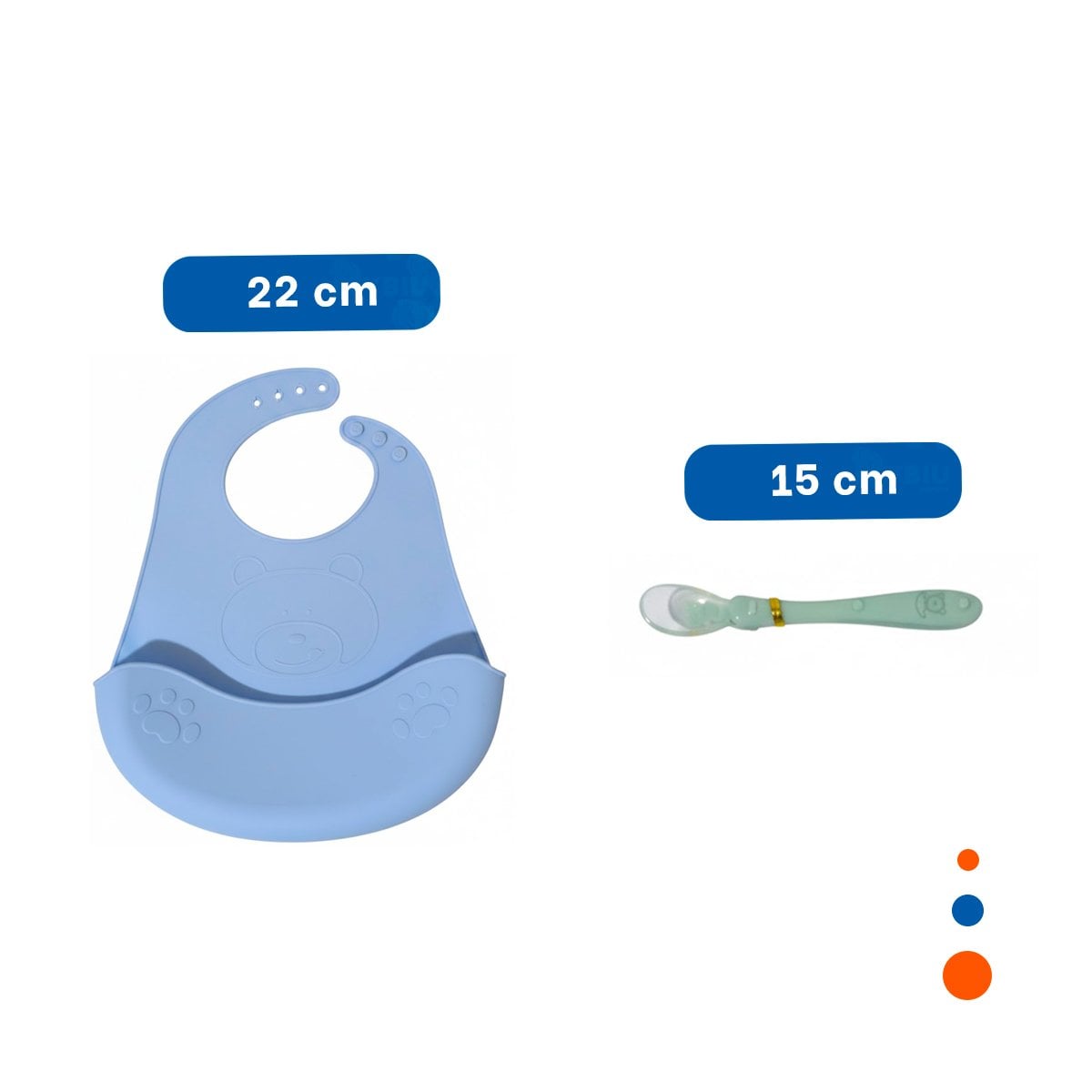 GUARDAPECHOS DE SILICONA CELESTE OSITO RESISTENTE Y SEGURO Y+PAPEL REGALO - 4