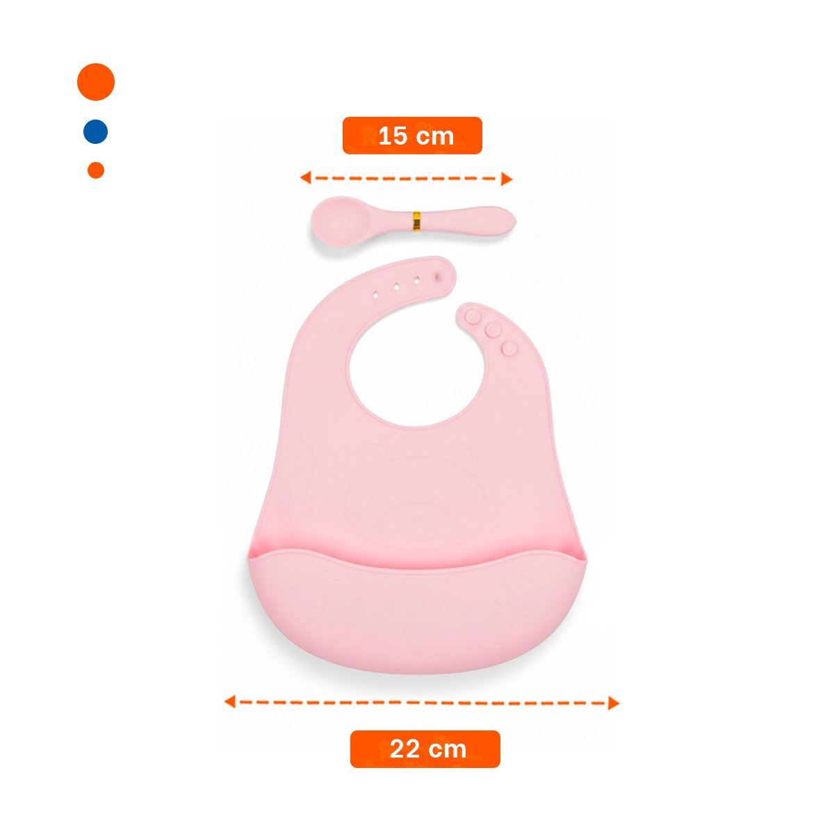 PACK6 PECHERA CON CUCHARA DE SILICONA ROSADO OSITO RESISTENTE Y FACIL Y+PAPEL REGALO - 4