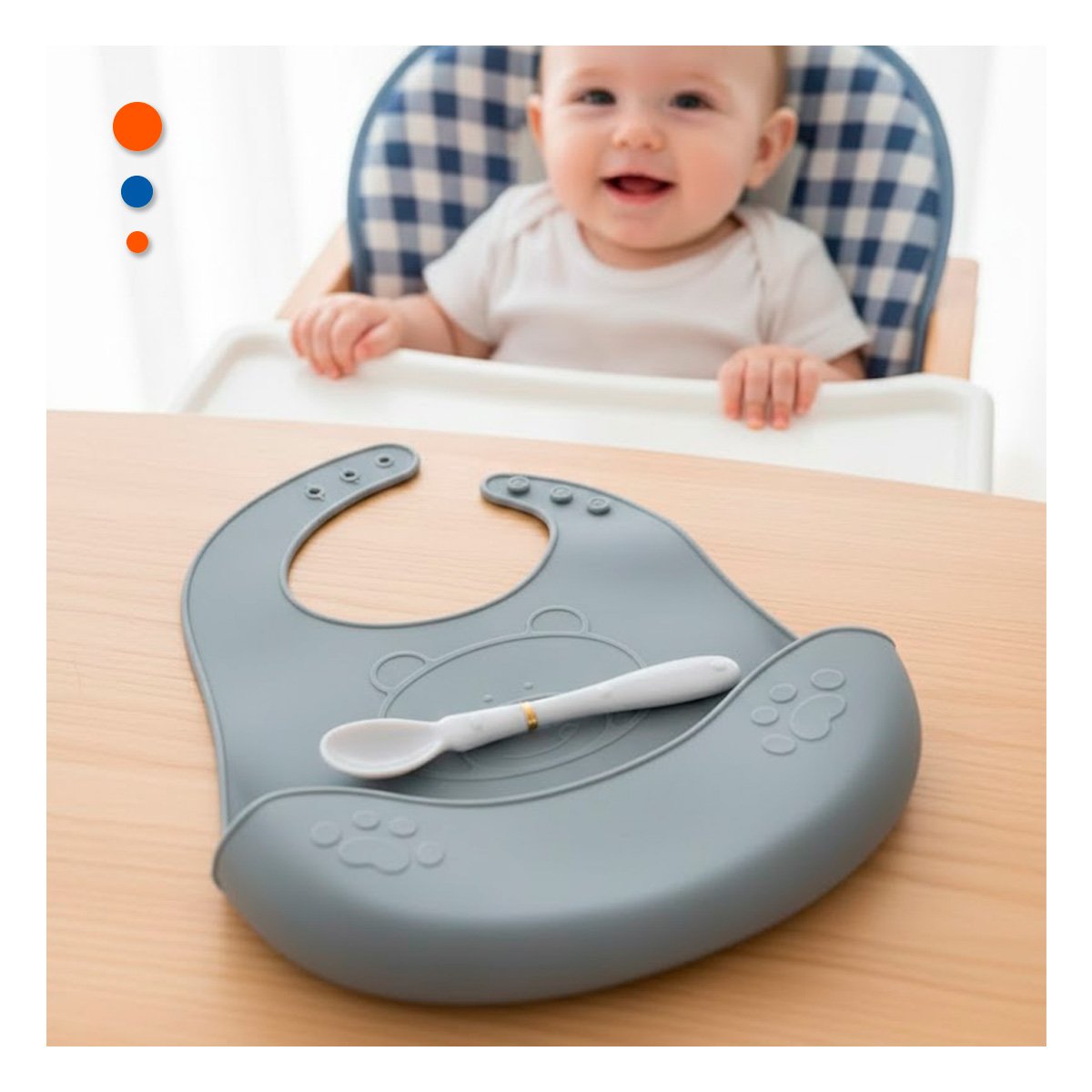 PACK12 PECHERA CON CUCHARA DE SILICONA PLOMO OSITO LIGERA Y PRACTICO PARA MAMA - 2