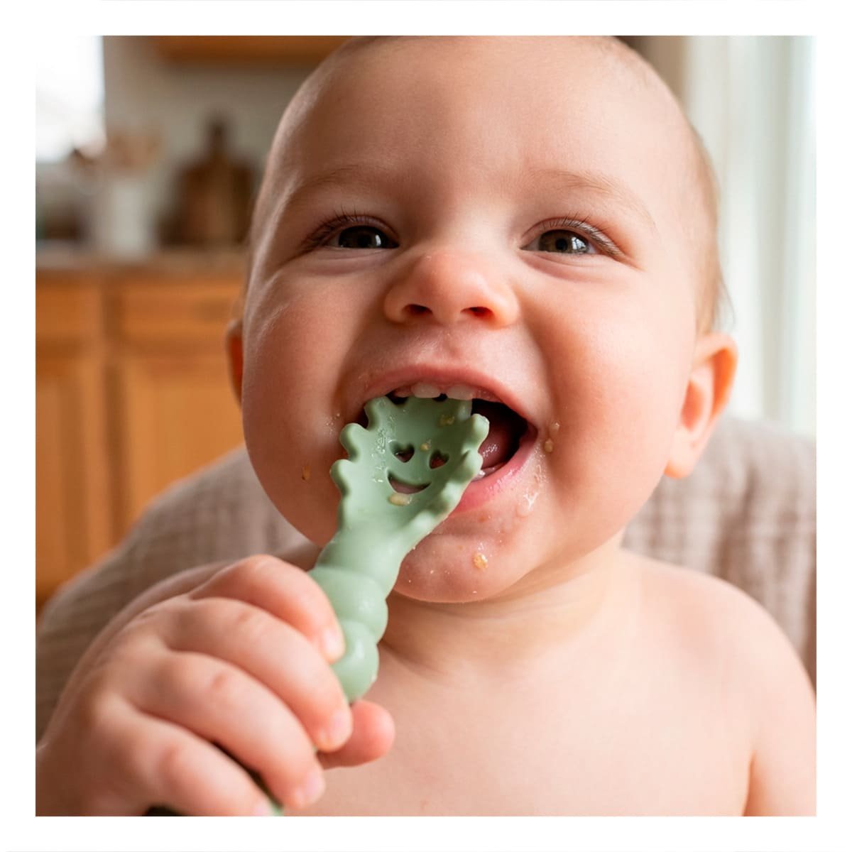 PACK2 COLECCION 3 PRE CUCHARAS PARA BEBE COMIDA PRACTICA Y SALUDABLE VERDE Y+REGALO STICKER - 3