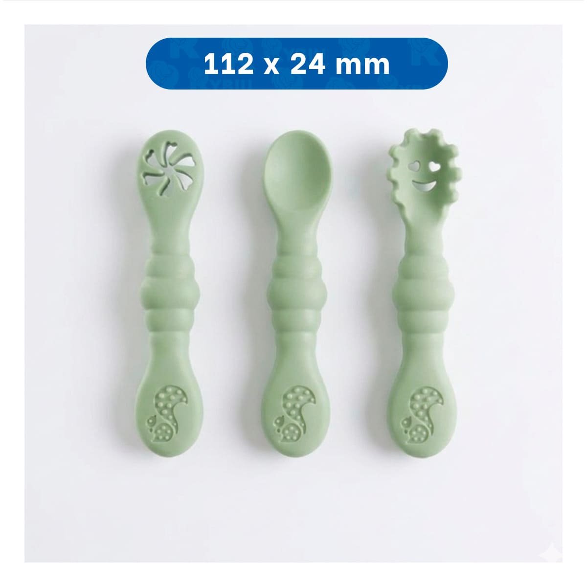 PACK2 COLECCION 3 PRE CUCHARAS PARA BEBE COMIDA PRACTICA Y SALUDABLE VERDE Y+REGALO STICKER - 4