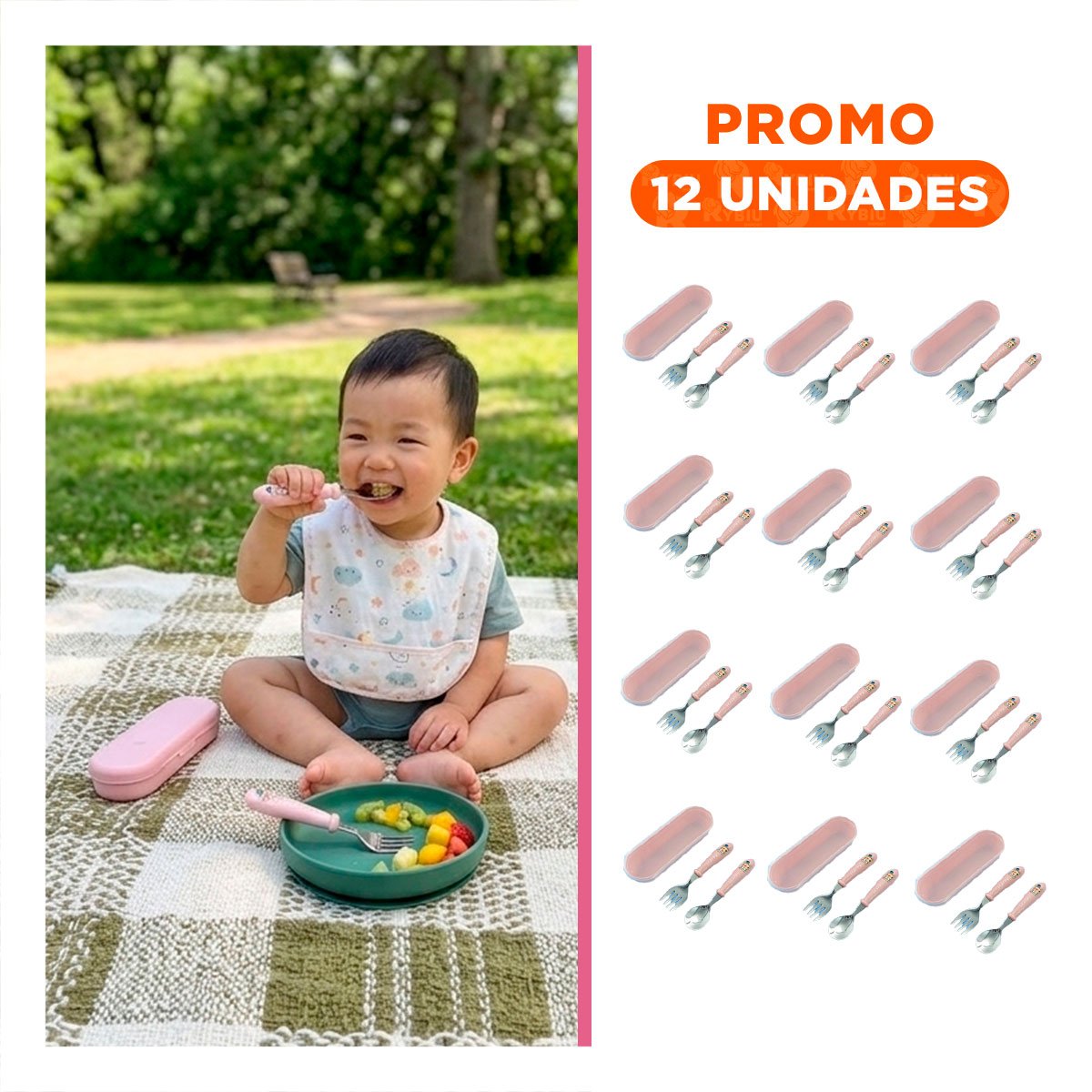 PACK12 PACK PORTATIL CHANCHO HAPPY MELON CON ESTUCHE RIGIDO Y+REGALO STICKER - 1