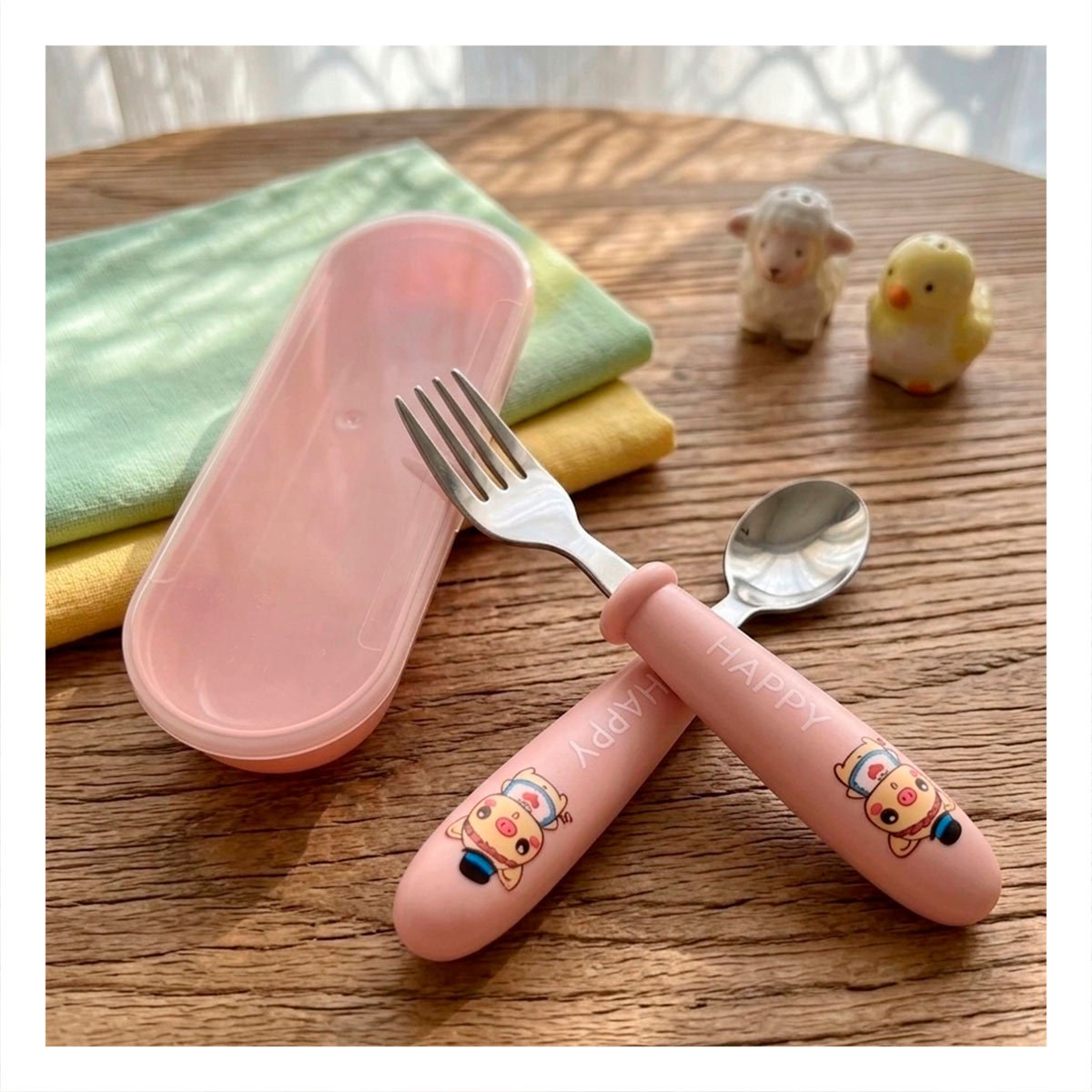 PACK6 KIT PORTATIL CHANCHO HAPPY MELON CON ESTUCHE COMPACTO Y+PAPEL REGALO - 5