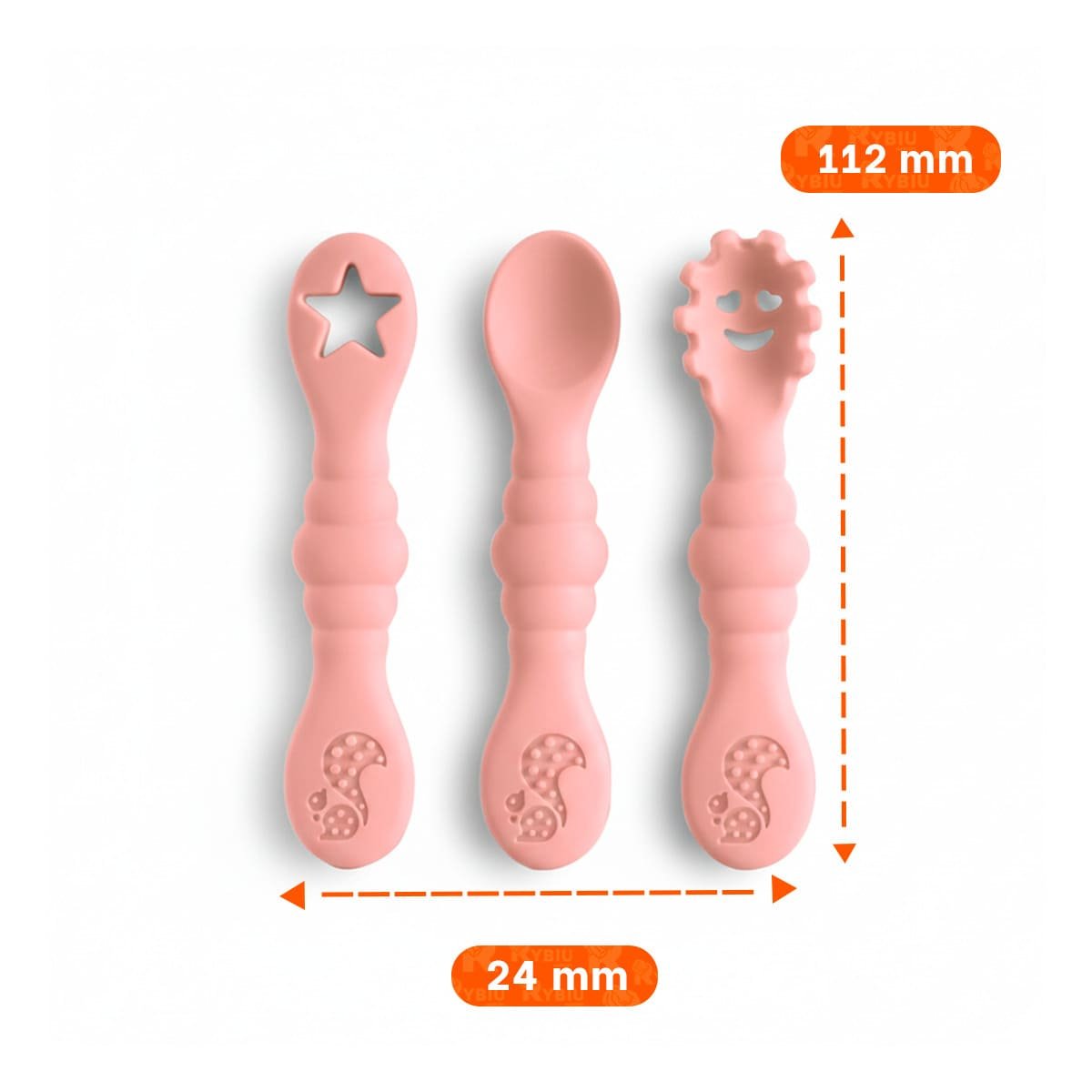 PACK4 PACK 3 PRE CUCHARAS PARA BEBE COMIDA DIARIA Y FACIL DE TOMAR ROSADO Y+REGALO STICKER - 4