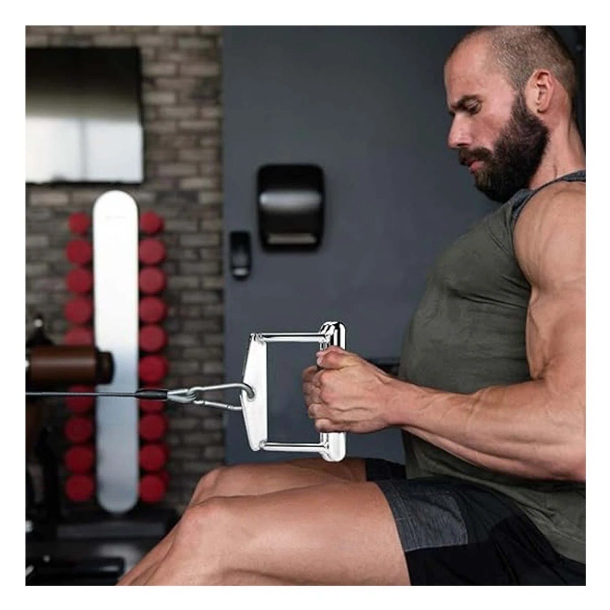 ASA POLEA 360 GRADOS PLATEADO CON DISEÑO ERGONÓMICO PARA USO SEGURO EN GIMNASIO Y+PAPEL REGALO - 3