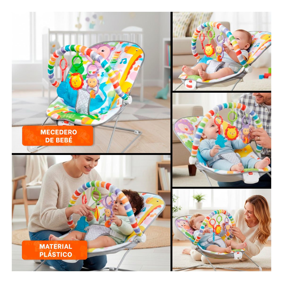 SILLA MECEDORA CON SOPORTE ESTABLE PARA USO DIARIO MULTICOLOR MONITO Y+POST IT - 5