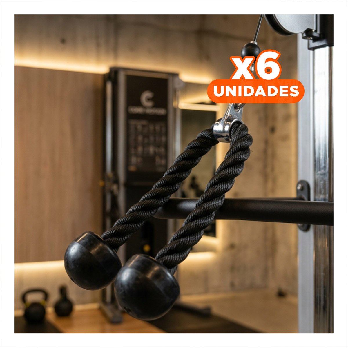 PACK6 IMPLEMENTO DE FUERZA PARA TRABAJO DE BICEPS TRICEPS NEGRO Y+REGALO STICKER - 1