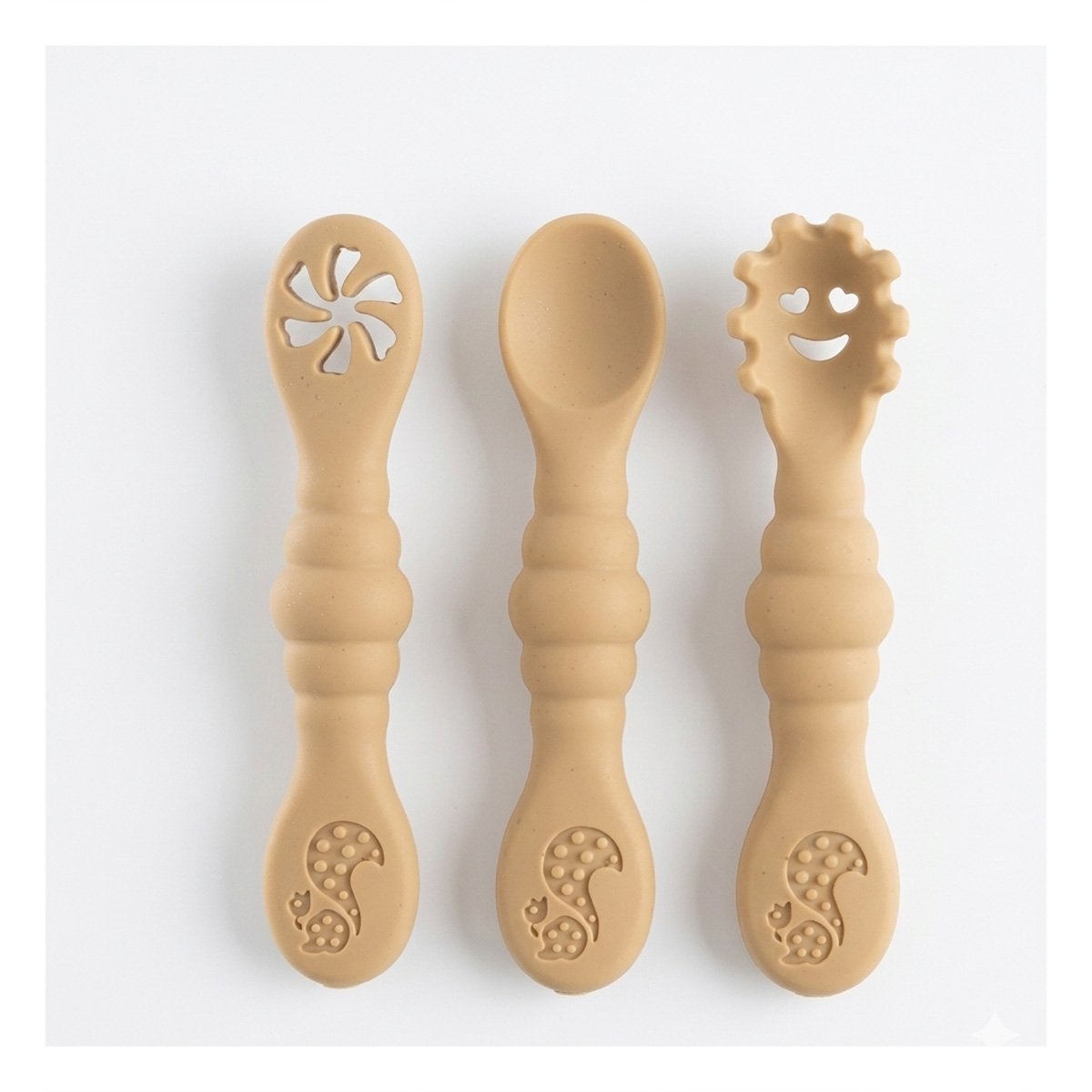 KIT 3 PRE CUCHARAS MELON PARA BEBE ALIMENTACION DIARIA Y COMODA EN CASA Y+PAPEL REGALO - 1