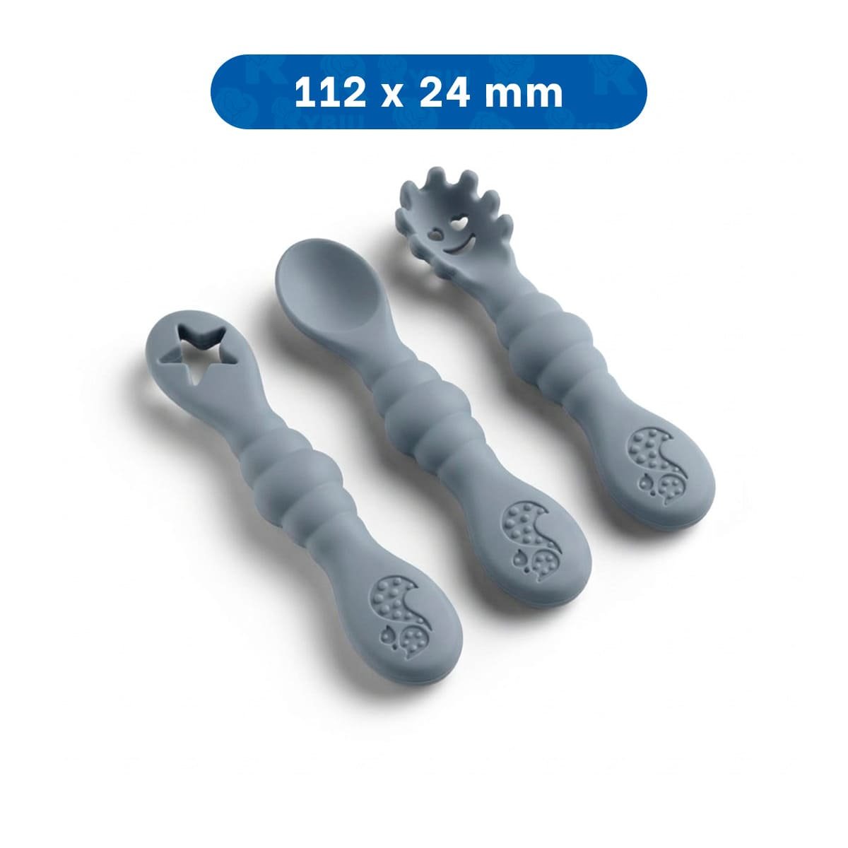 PACK6 SET 3 PRE CUCHARAS PLOMO PARA BEBE PRACTICO Y SEGURO EN HOGAR - 4