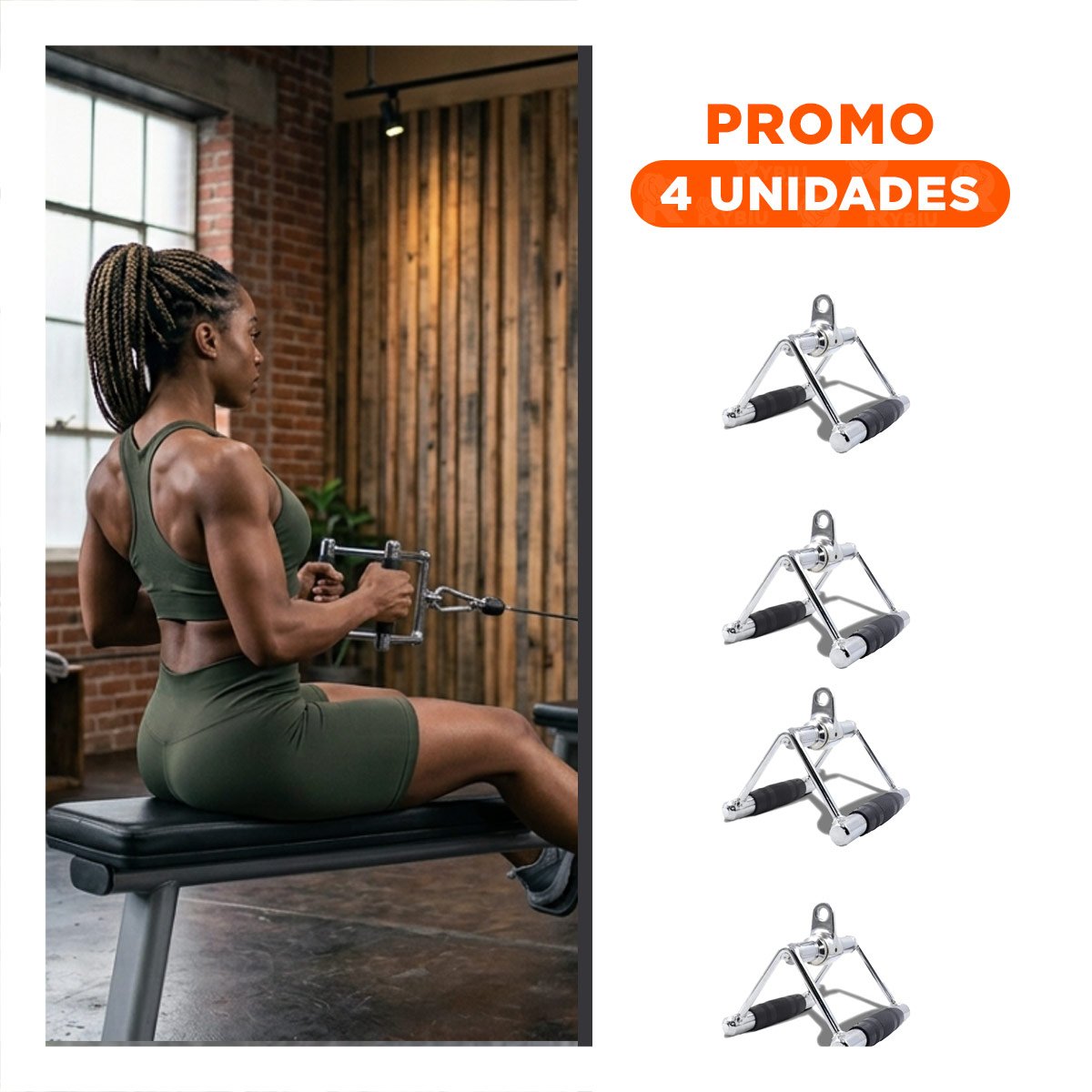 PACK4 ASA POLEA 360 GRADOS PLATEADO PARA RUTINAS DE FUERZA Y EJERCICIOS Y+REGALO STICKER - 1