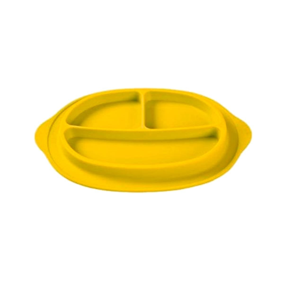 RECIPIENTE DE SILICONA CARITA FELIZ AMARILLO CON COMPARTIMIENTOS Y+PAPEL REGALO - 1