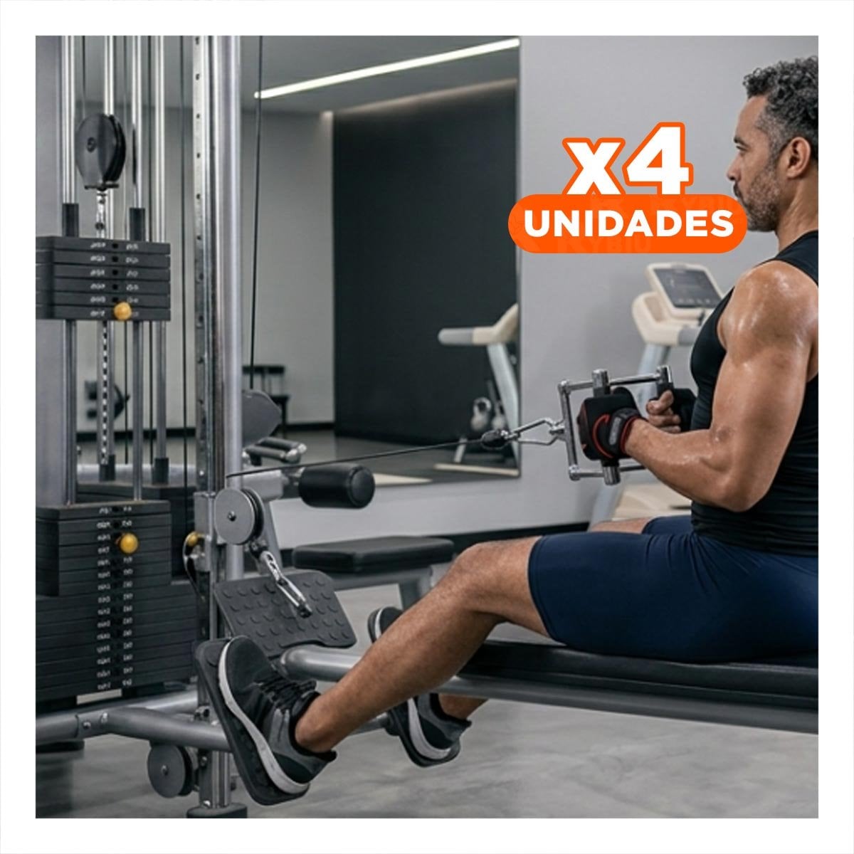 PACK4 SOPORTE POLEA 360 GRADOS PLATEADO PARA EJERCICIOS PROFESIONALES Y ACTIVIDAD FISICA - 1