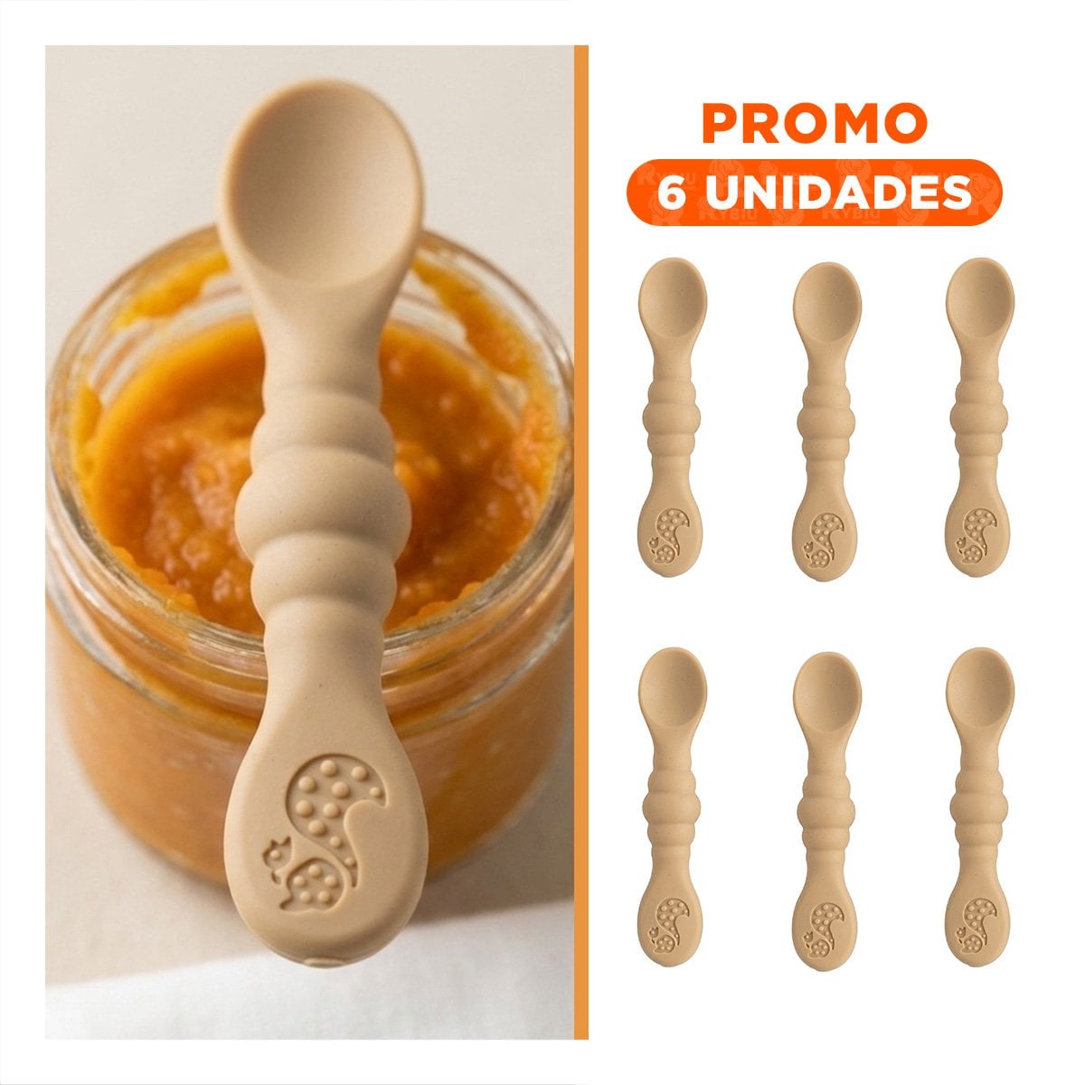 PACK6 SET 3 PRE CUCHARAS MELON PARA BEBE PRACTICO Y SEGURO EN HOGAR - 1