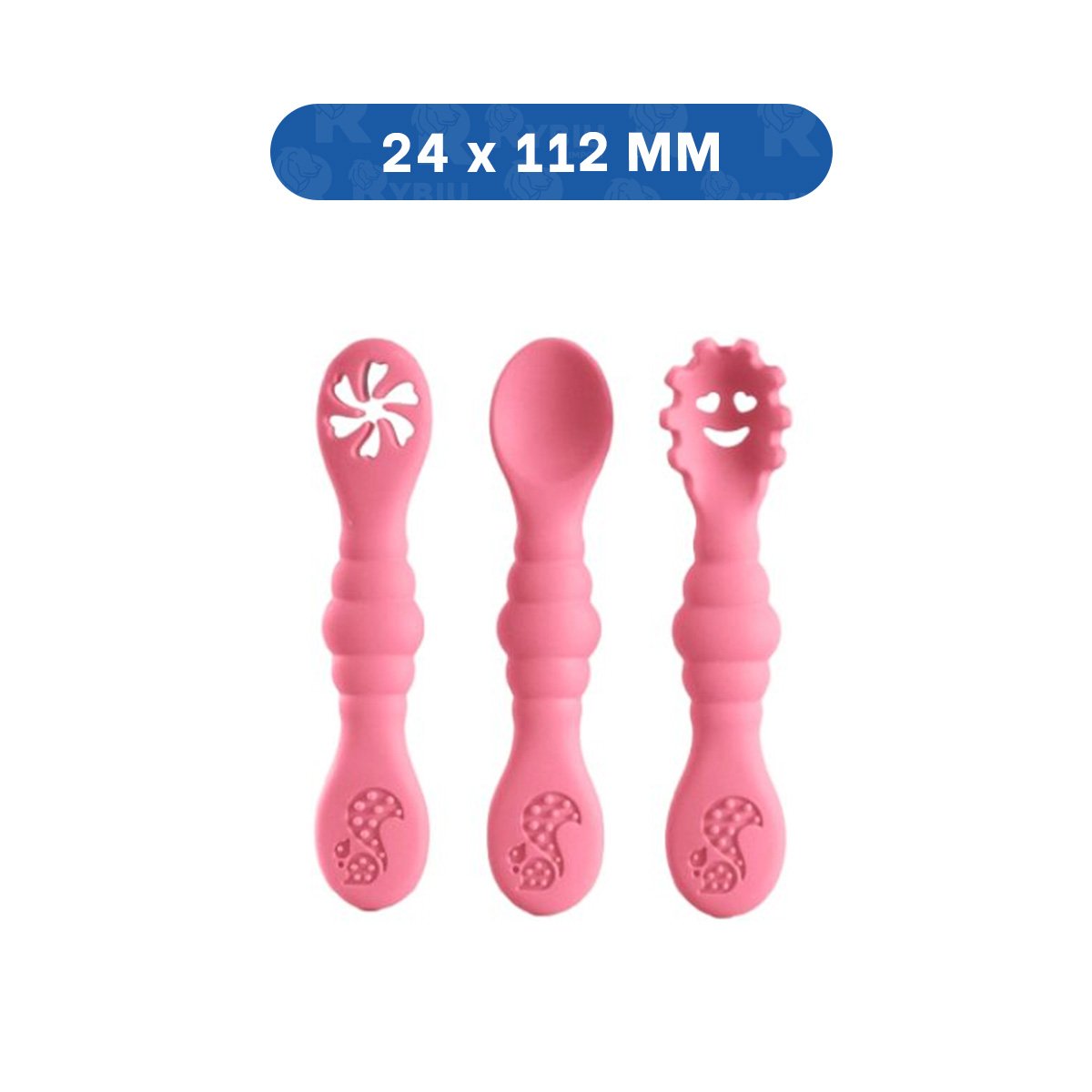 COLECCION 3 PRE CUCHARAS PARA YOGUIS Y PRIMEROS ALIMENTOS ROSADO Y+LIGAS REGALO - 4