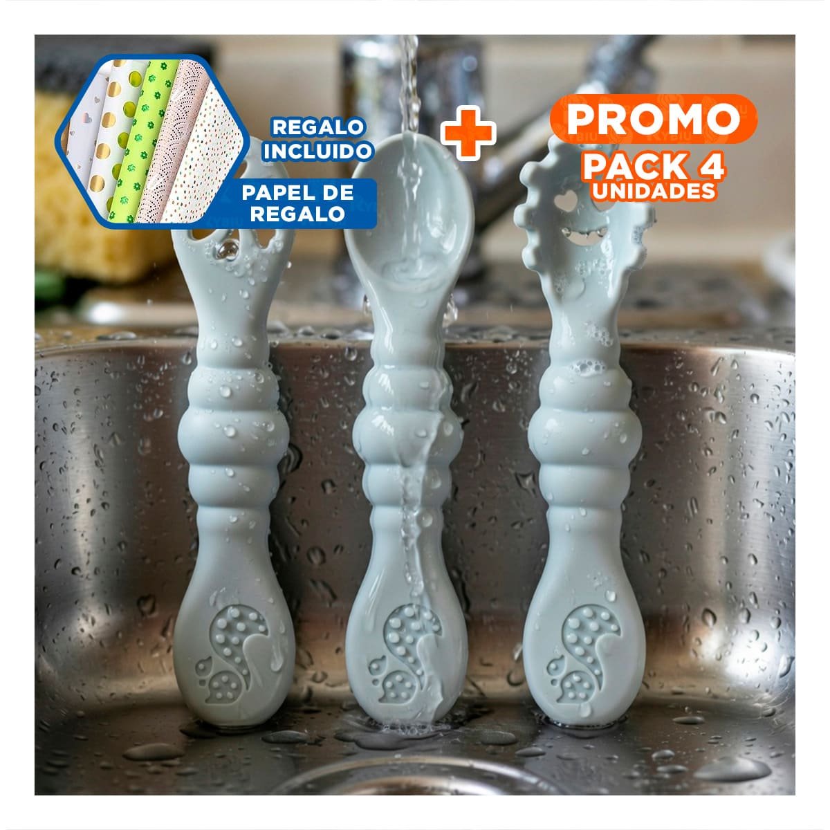 PACK4 KIT 3 PRE CUCHARAS RESISTENTE Y FUNCIONAL PARA USO DIARIO PLOMO Y+PAPEL REGALO - 1