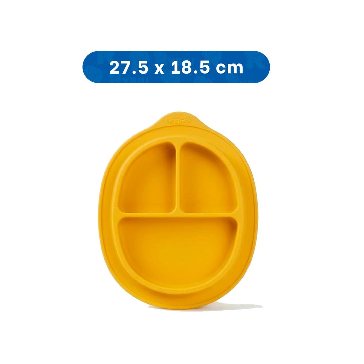 PACK6 PLATO INFANTIL DE SILICONA CARITA FELIZ AMARILLO CON 3 DIVISIONES - 4