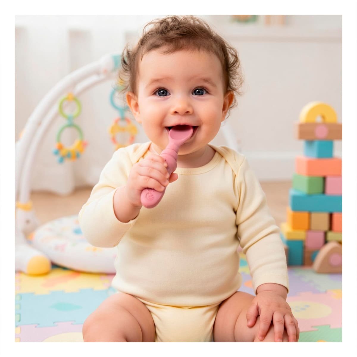 PACK2 COLECCION 3 PRE CUCHARAS PARA BEBE COMIDA PRACTICA Y SALUDABLE ROSADO Y+REGALO STICKER - 5