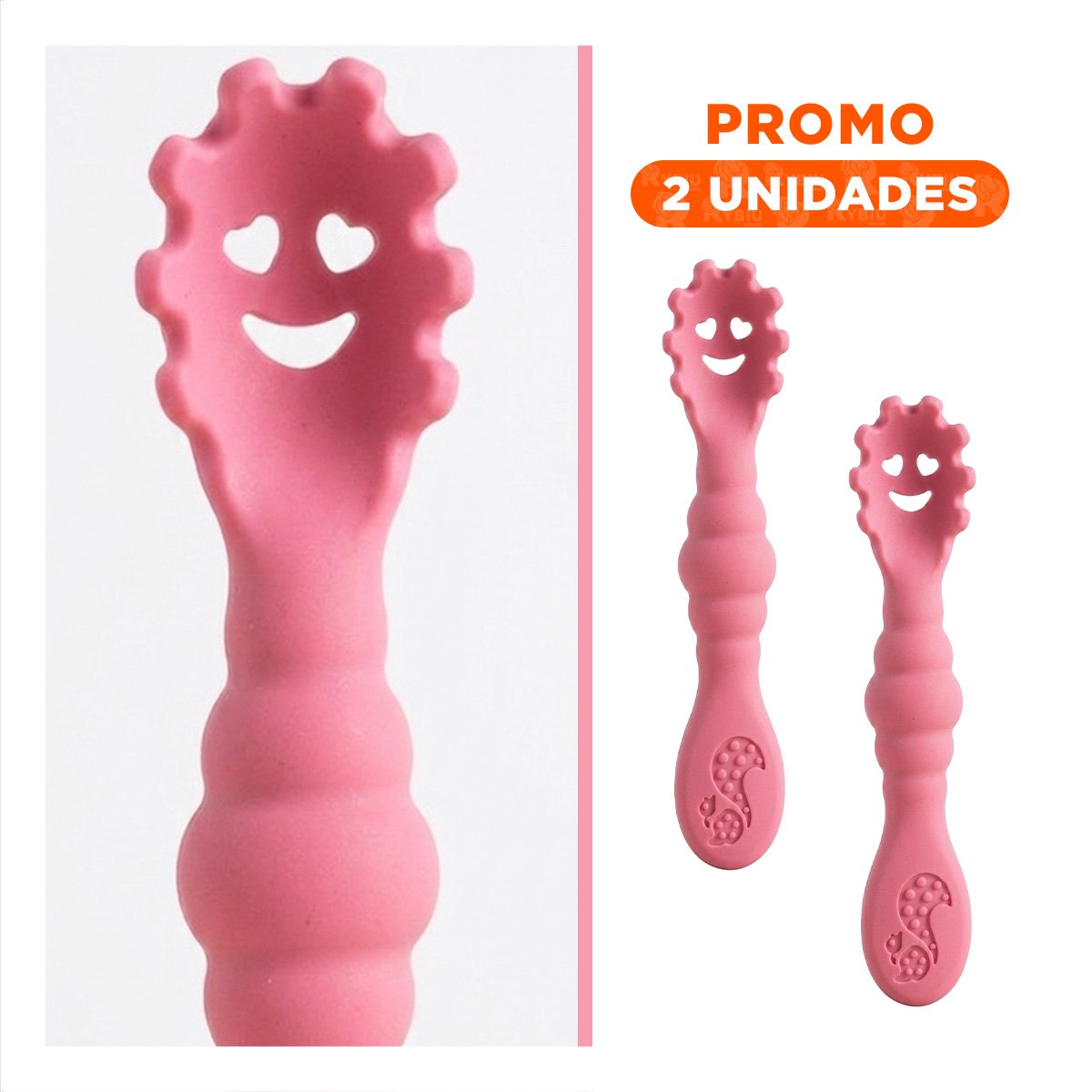 PACK2 KIT 3 PRE CUCHARAS PARA BEBE FACIL DE USAR Y PRACTICO ROSADO - 1