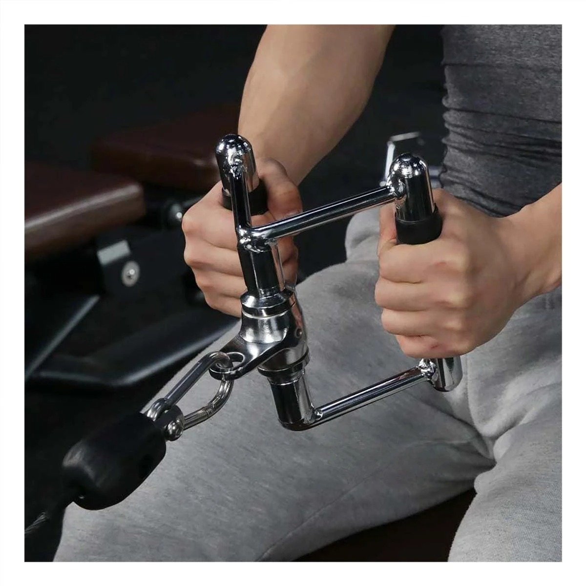 MANIJA POLEA 360 GRADOS PLATEADO PARA ENTRENAMIENTO DE FUERZA Y+REGALO STICKER - 5