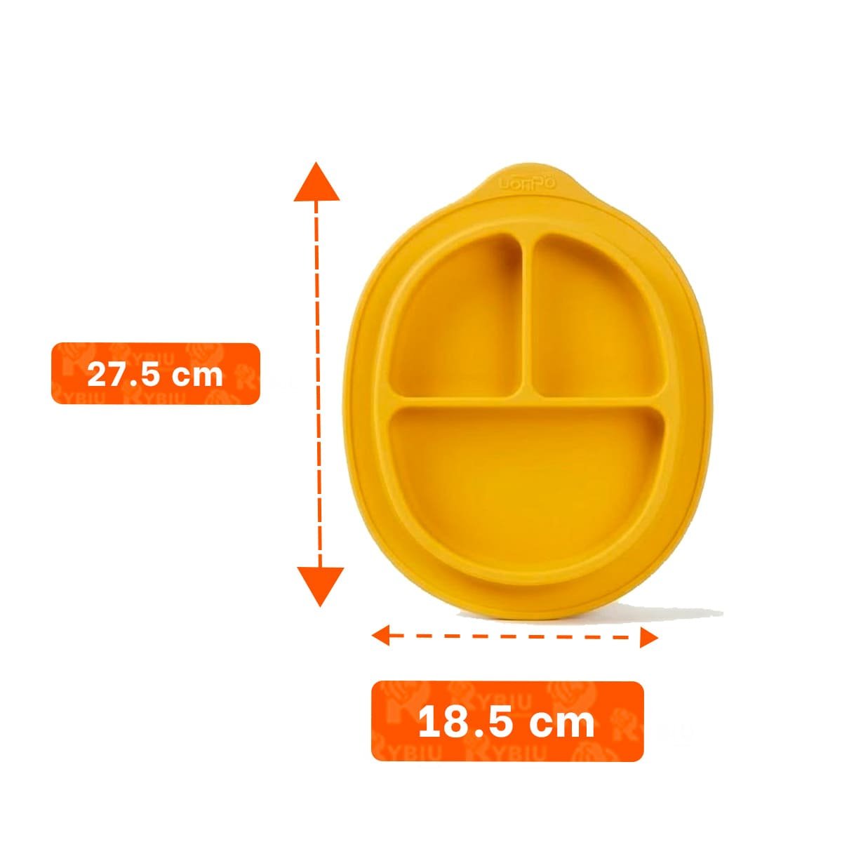 PLATO DE SILICONA CON CARITA FELIZ DIVIDIDO AMARILLO Y+POST IT - 4