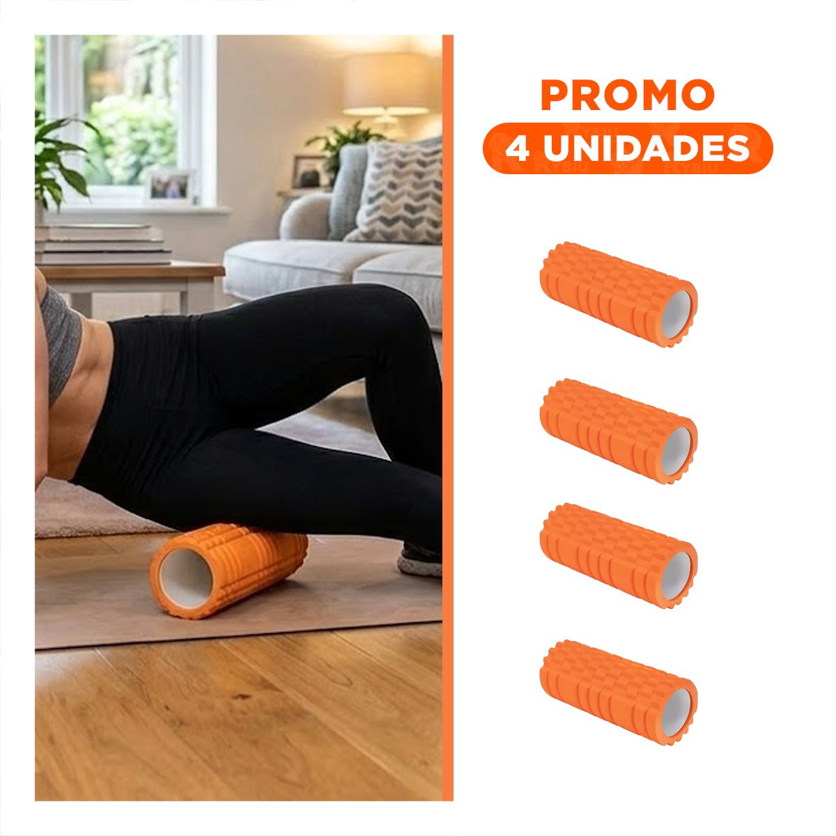 PACK4 RUEDA FITNESS ROLLER NARANJA PERFECTA PARA USO SEGURO Y LIBERAR TENSION Y+REGALO STICKER - 1