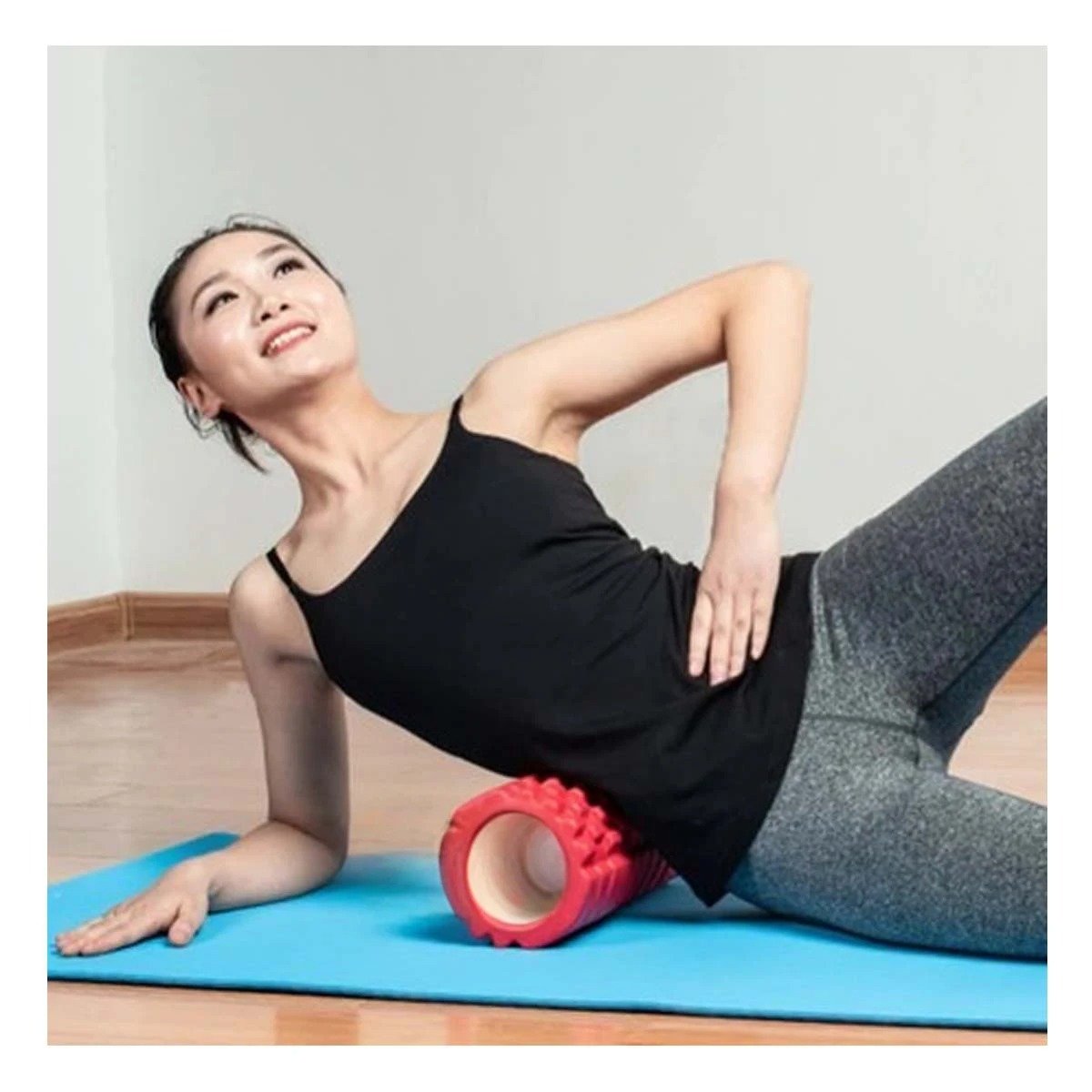 RUEDA FITNESS ROLLER ROJO PARA MASAJES PROFUNDOS Y RECUPERACION MUSCULAR Y+POST IT - 3
