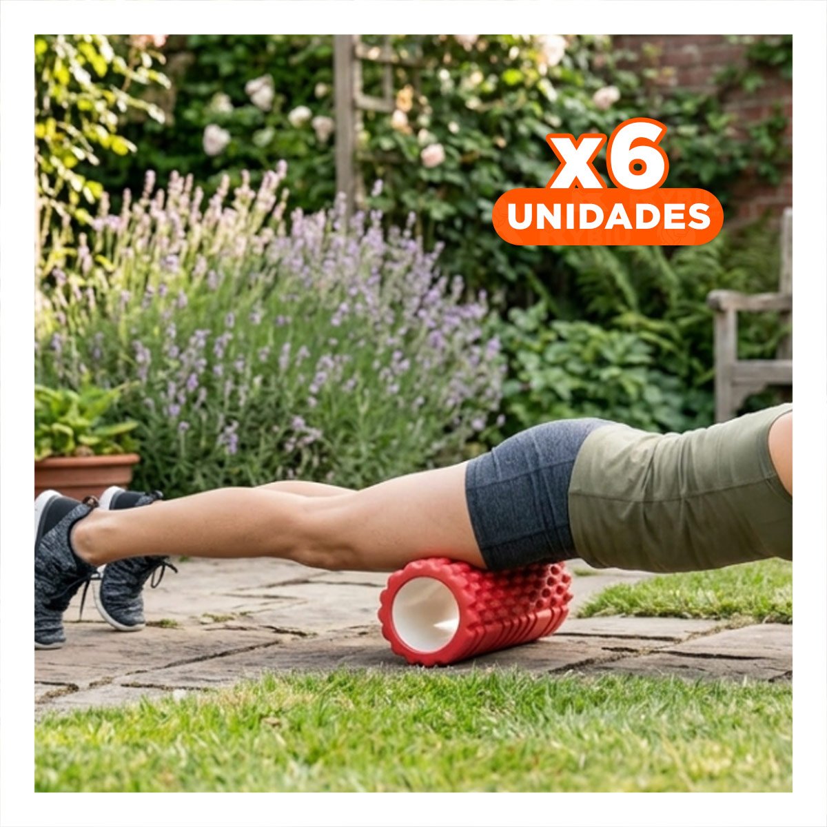 PACK6 RODILLO FITNESS ROLLER ROJO PARA RELAJACION DE MUSCULOS Y ESTIRAMIENTOS Y+REGALO STICKER - 1