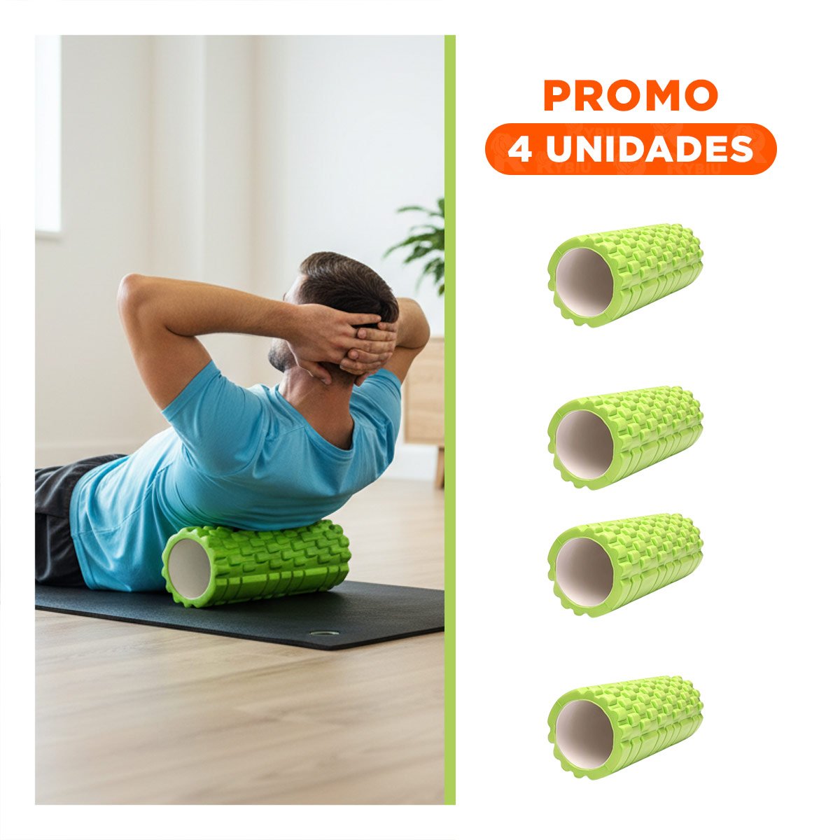 PACK4 RUEDA FITNESS ROLLER VERDE PERFECTA PARA USO SEGURO Y LIBERAR TENSION Y+REGALO STICKER - 1
