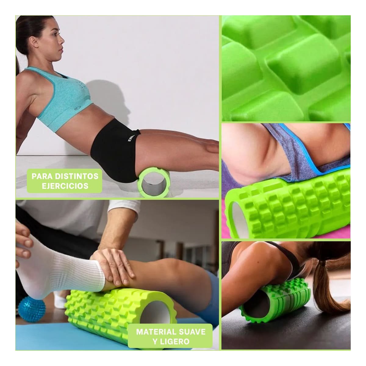 PACK4 RUEDA FITNESS ROLLER VERDE PERFECTA PARA USO SEGURO Y LIBERAR TENSION Y+REGALO STICKER - 2