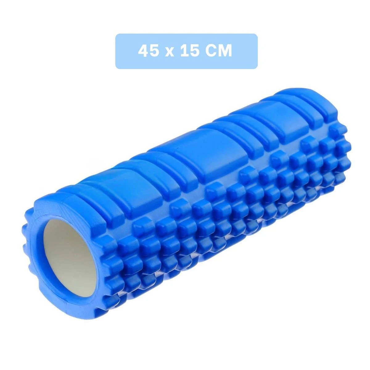 RUEDA FITNESS ROLLER CELESTE PARA MASAJES PROFUNDOS Y RECUPERACION MUSCULAR Y+POST IT - 4