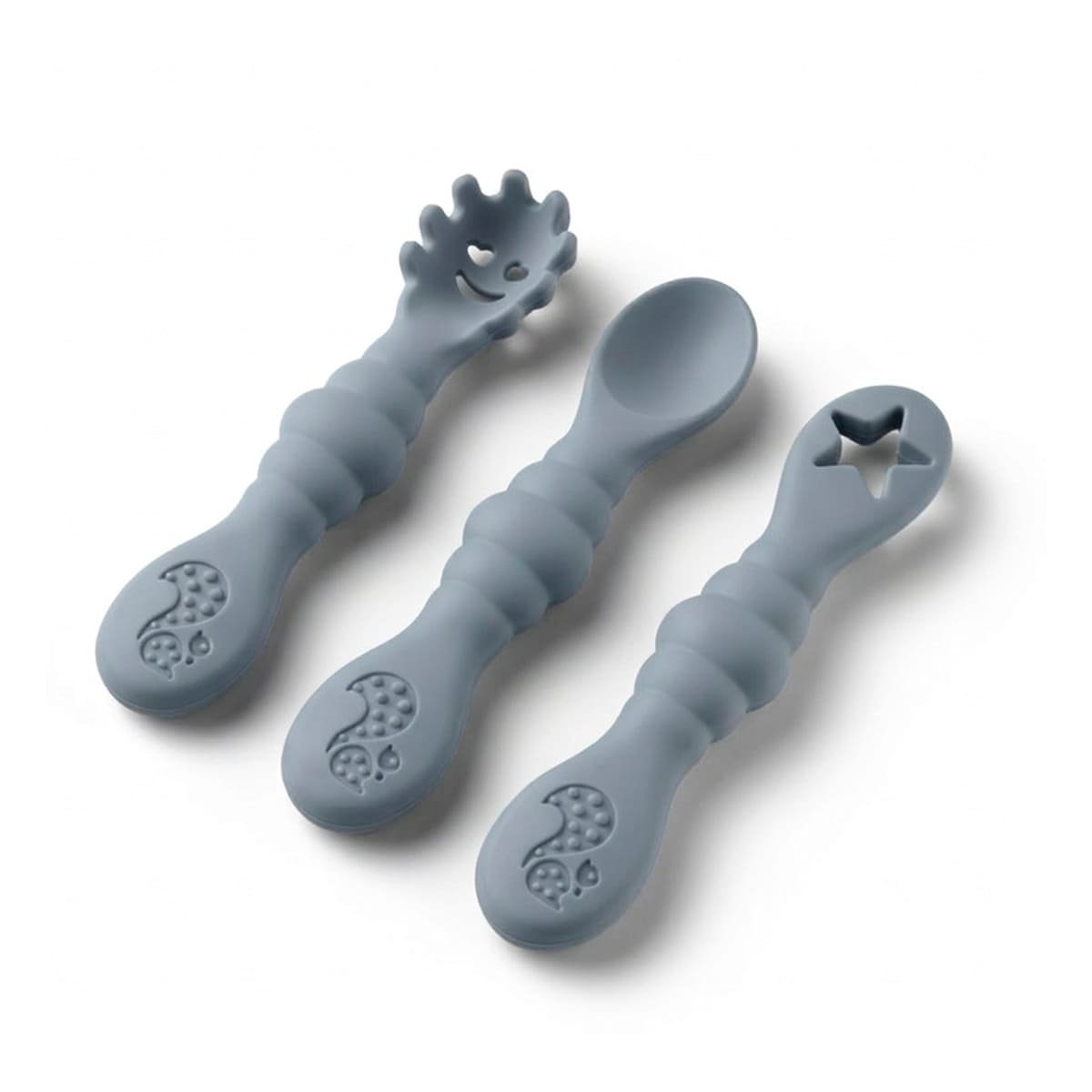 PACK6 PACK 3 PRE CUCHARAS PARA CASA Y COMEDOR BEBE COMODO Y PRACTICO PLOMO Y+REGALO STICKER - 2