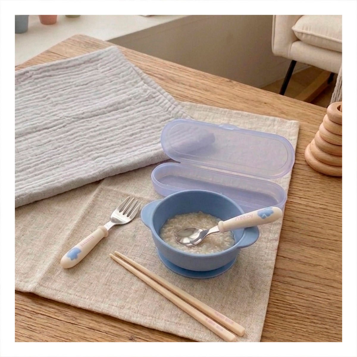 SET DE CUCHARA Y TENEDOR GATO CON ESTUCHE RIGIDO BLANCO Y+POST IT - 3