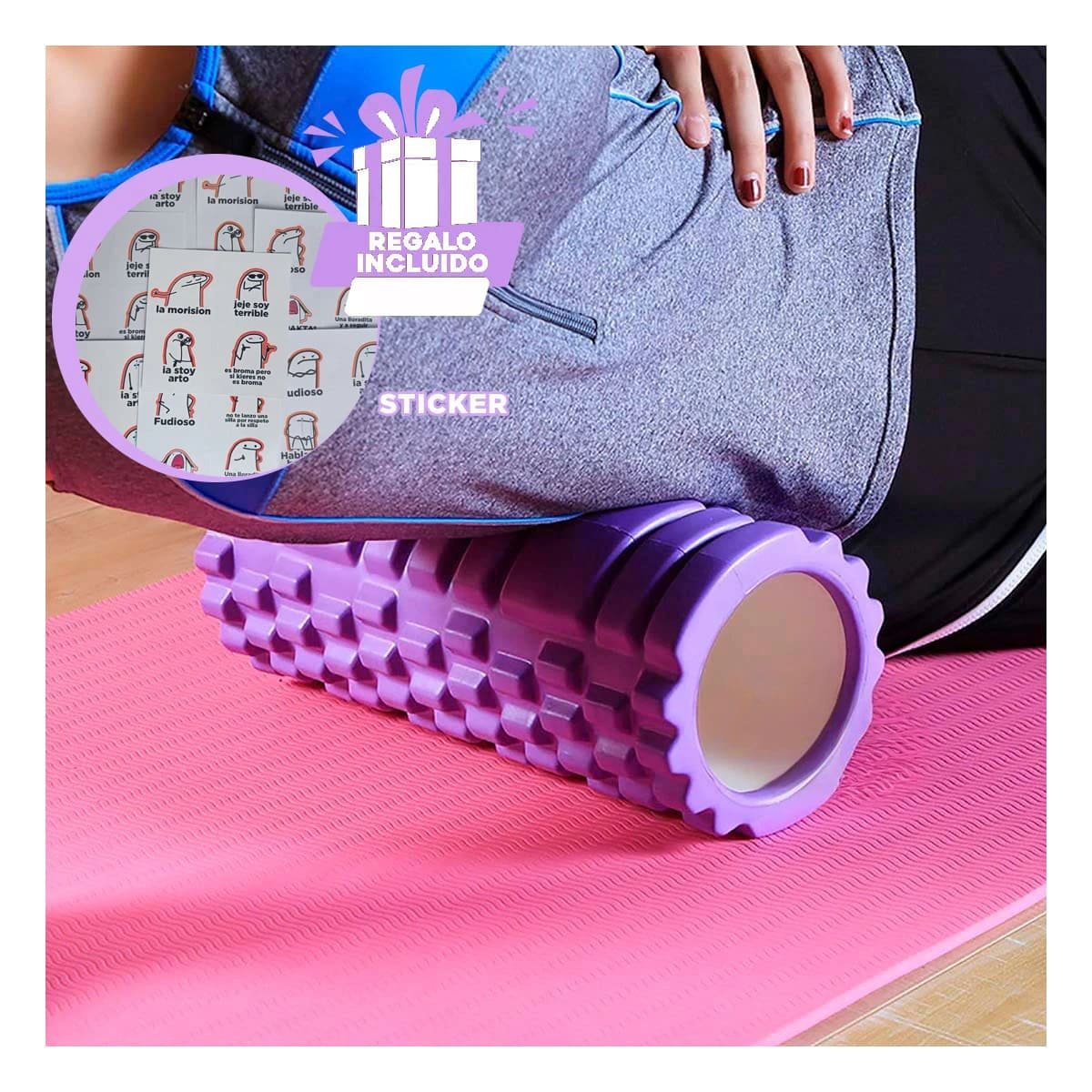 RODILLO DEPORTIVO ROLLER MORADO PARA USO DIARIO EN ENTRENAMIENTO Y EJERCICIOS Y+REGALO STICKER - 1