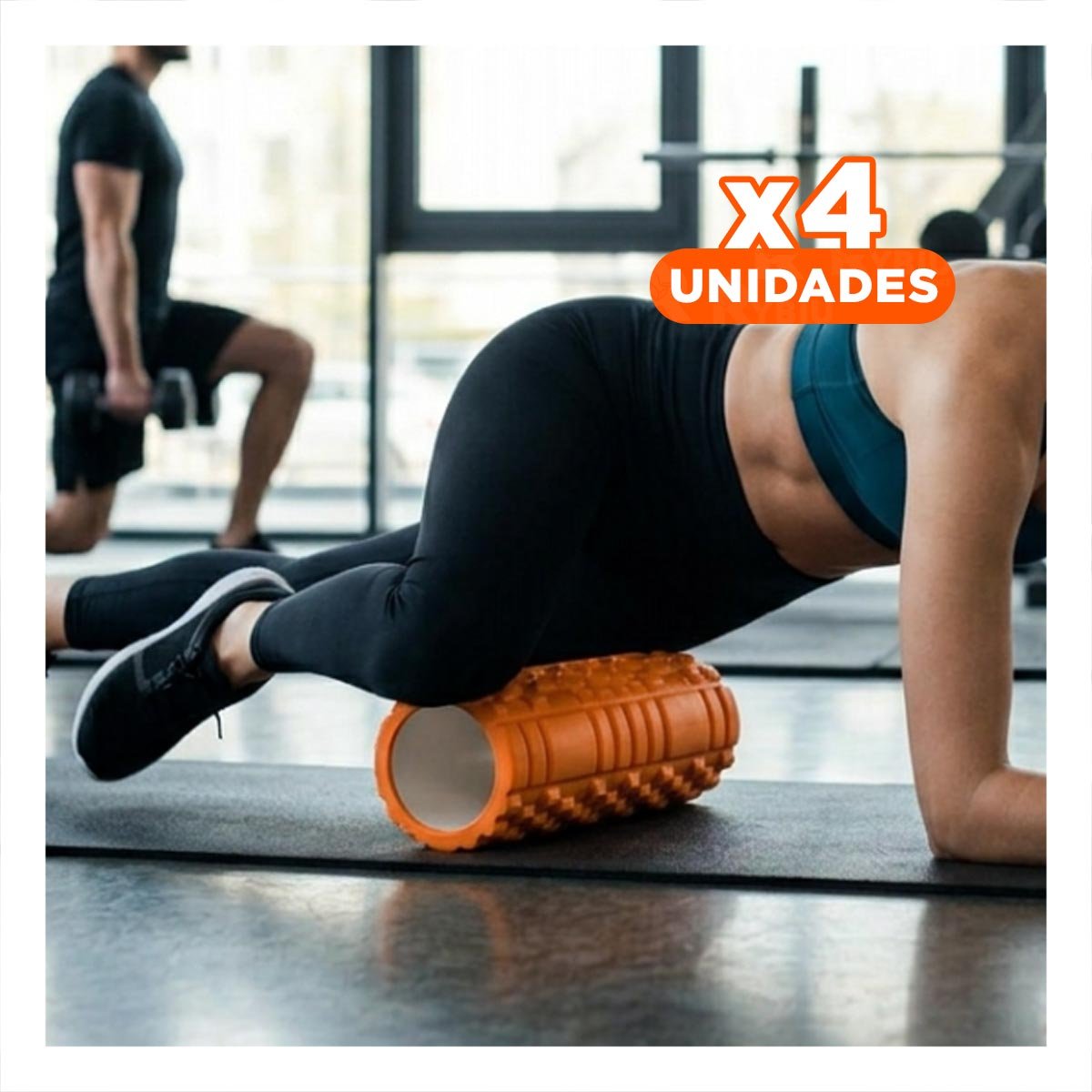 PACK4 RODILLO DEPORTIVO ROLLER NARANJA PARA EJERCICIOS DE MUSCULOS Y ESTIRAMIENTOS - 1