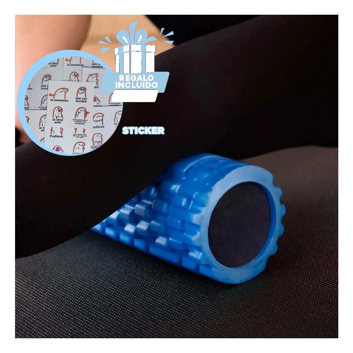 RODILLO DEPORTIVO ROLLER CELESTE PARA USO DIARIO EN ENTRENAMIENTO Y EJERCICIOS Y+REGALO STICKER - 1