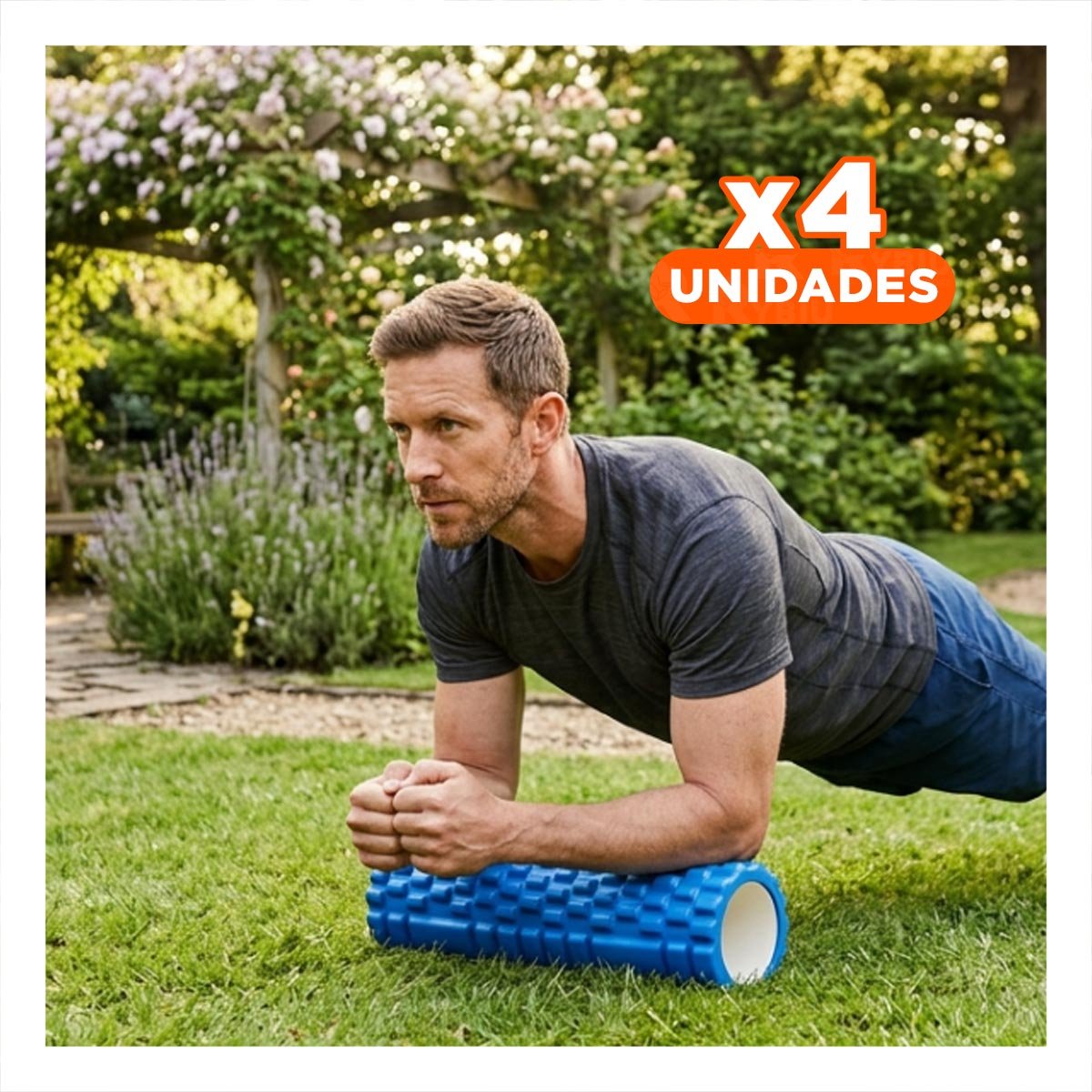 PACK4 RODILLO DEPORTIVO ROLLER CELESTE PARA EJERCICIOS DE MUSCULOS Y ESTIRAMIENTOS - 1