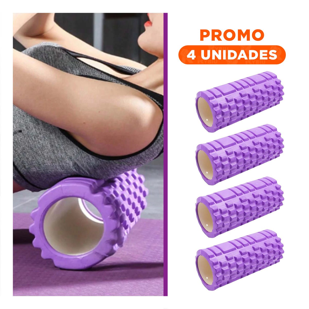 PACK4 RUEDA FITNESS ROLLER MORADO PERFECTA PARA USO SEGURO Y LIBERAR TENSION Y+REGALO STICKER - 1