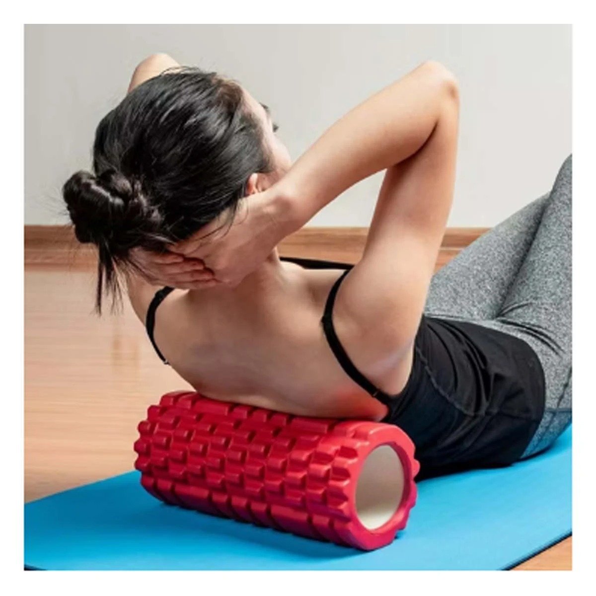 CILINDRO ROLLER ROJO PARA ACTIVIDAD FISICA Y LIBERAR TENSION DE FORMA SEGURA Y+LIGAS REGALO - 2