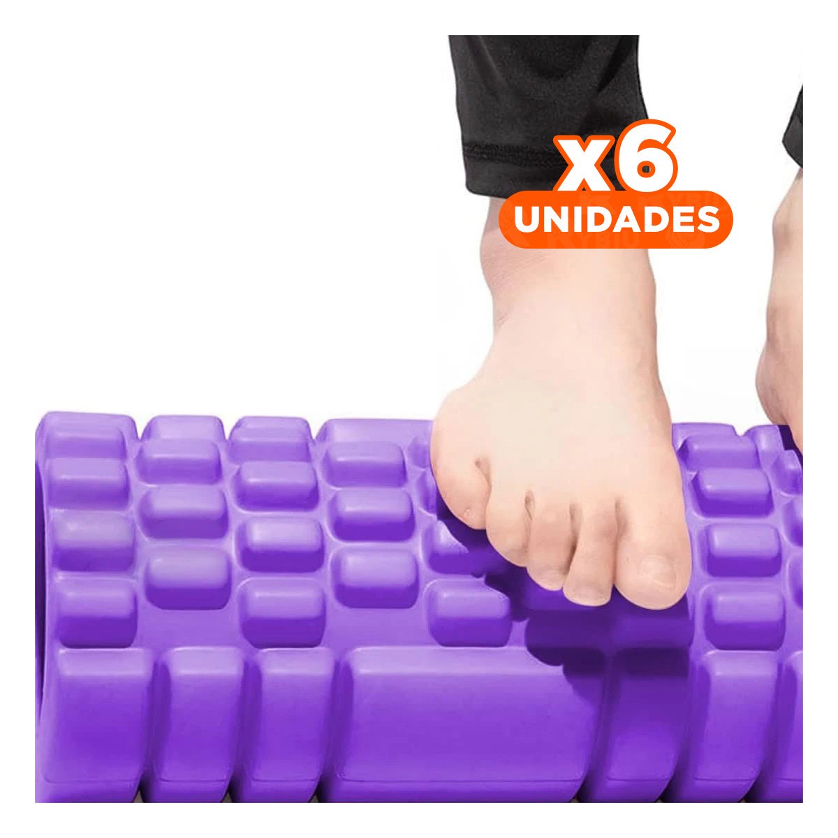 PACK6 RUEDA ROLLER MORADO PARA MASAJES Y ACTIVIDAD FISICA DIARIA Y+REGALO STICKER - 1