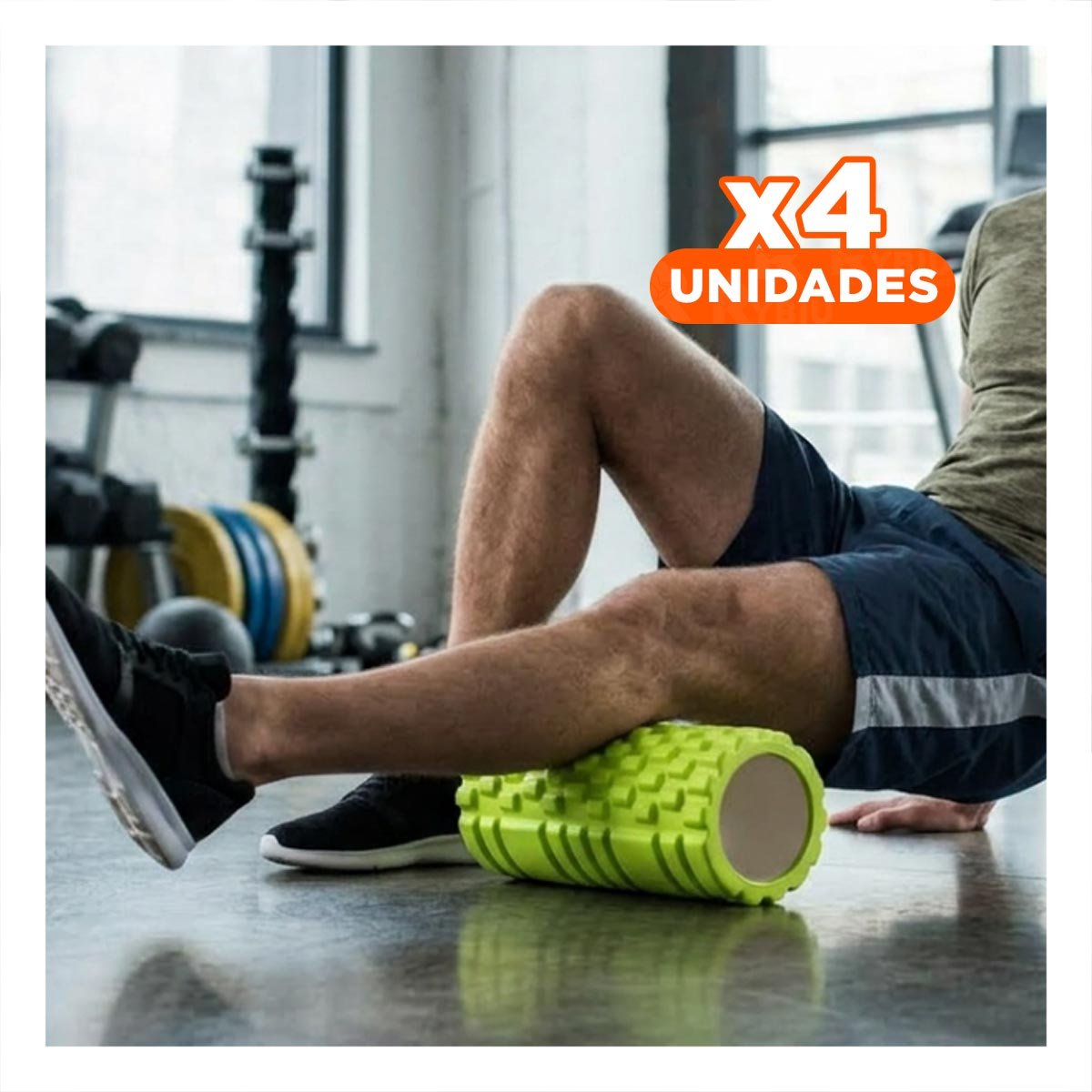 PACK4 RODILLO DEPORTIVO ROLLER VERDE PARA EJERCICIOS DE MUSCULOS Y ESTIRAMIENTOS - 1