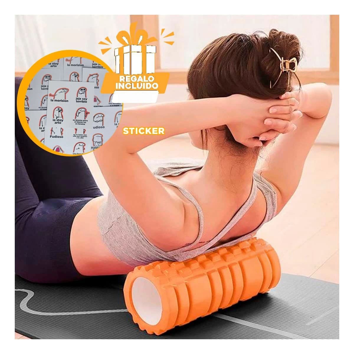 RODILLO DEPORTIVO ROLLER NARANJA PARA USO DIARIO EN ENTRENAMIENTO Y EJERCICIOS Y+REGALO STICKER - 1