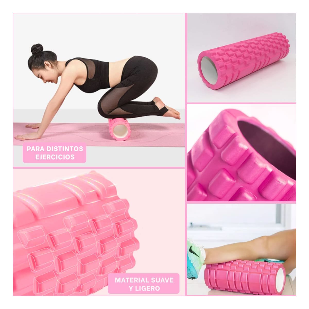 PACK4 RUEDA FITNESS ROLLER ROSADO PERFECTA PARA USO SEGURO Y LIBERAR TENSION Y+REGALO STICKER - 2