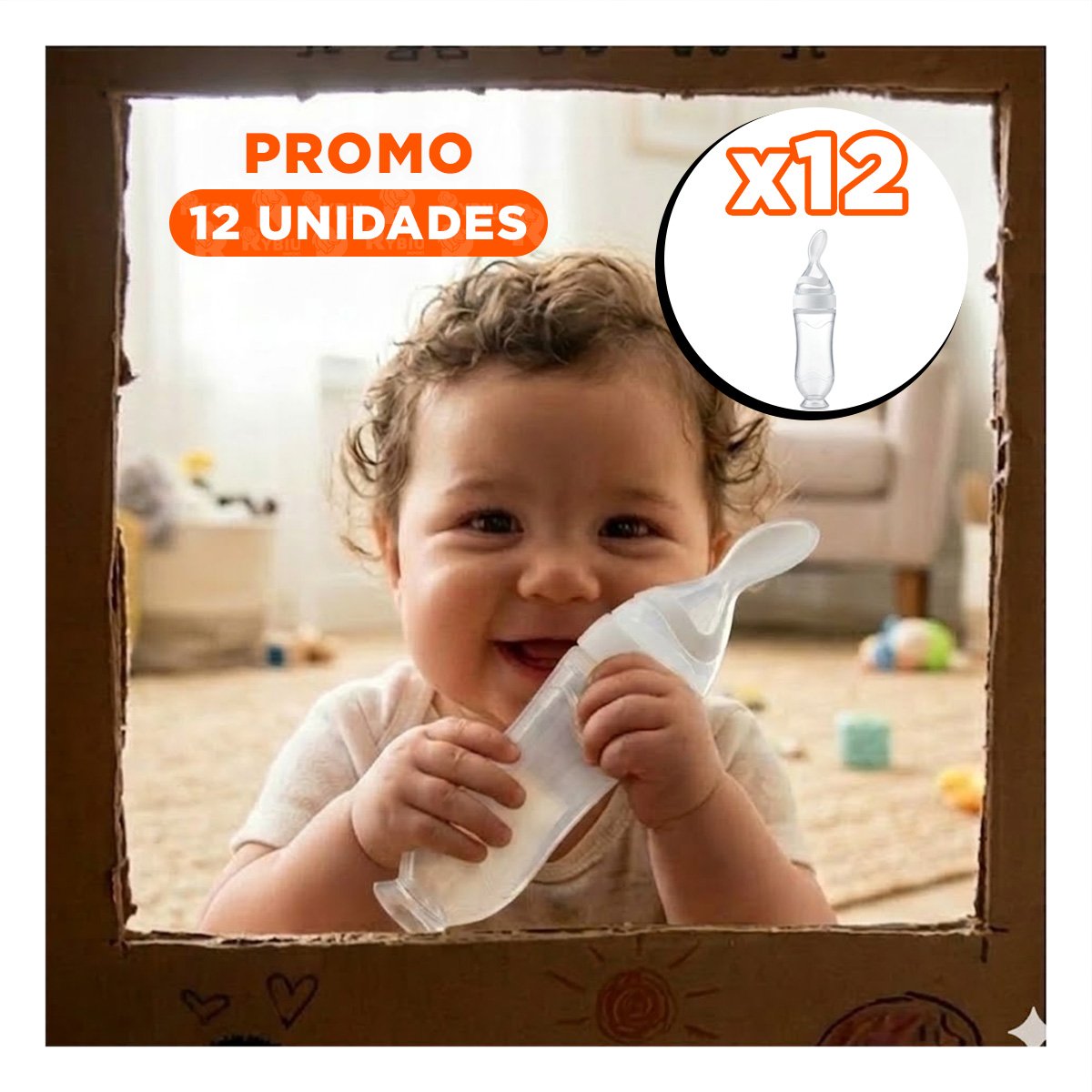 PACK12 CHUPO CON CUCHARA PARA ALIMENTACION SEGURA EN CASA COLOR BLANCO - 1