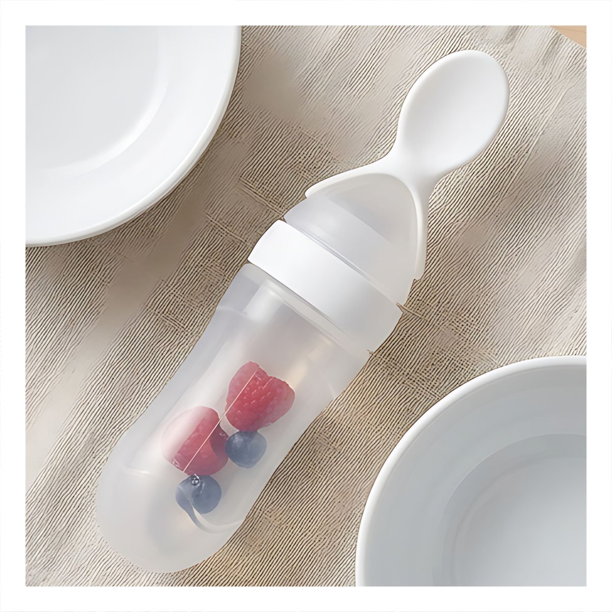 PACK12 CHUPO CON CUCHARA PARA ALIMENTACION SEGURA EN CASA COLOR BLANCO - 5