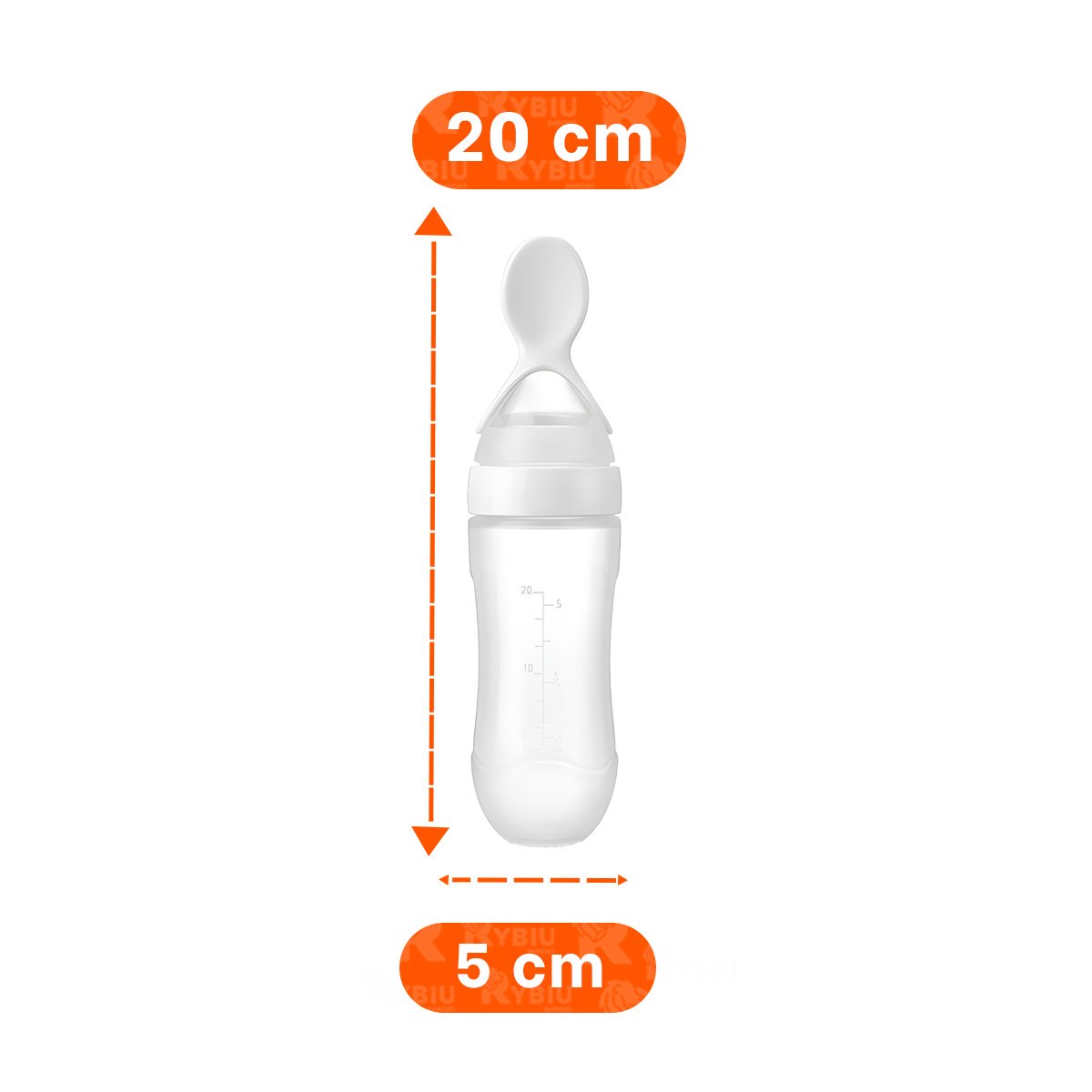 MAMADERA CON CUCHARA PARA USO DIARIO Y TRANSPORTE BLANCO Y+REGALO STICKER - 4