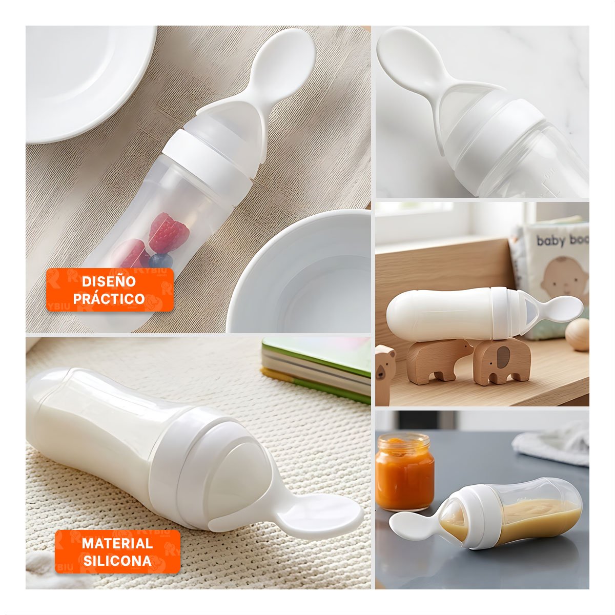 CHUPO CON CUCHARA CON DISEÑO MODERNO Y MANGO ANTIDESLIZANTE BLANCO Y+POST IT - 5