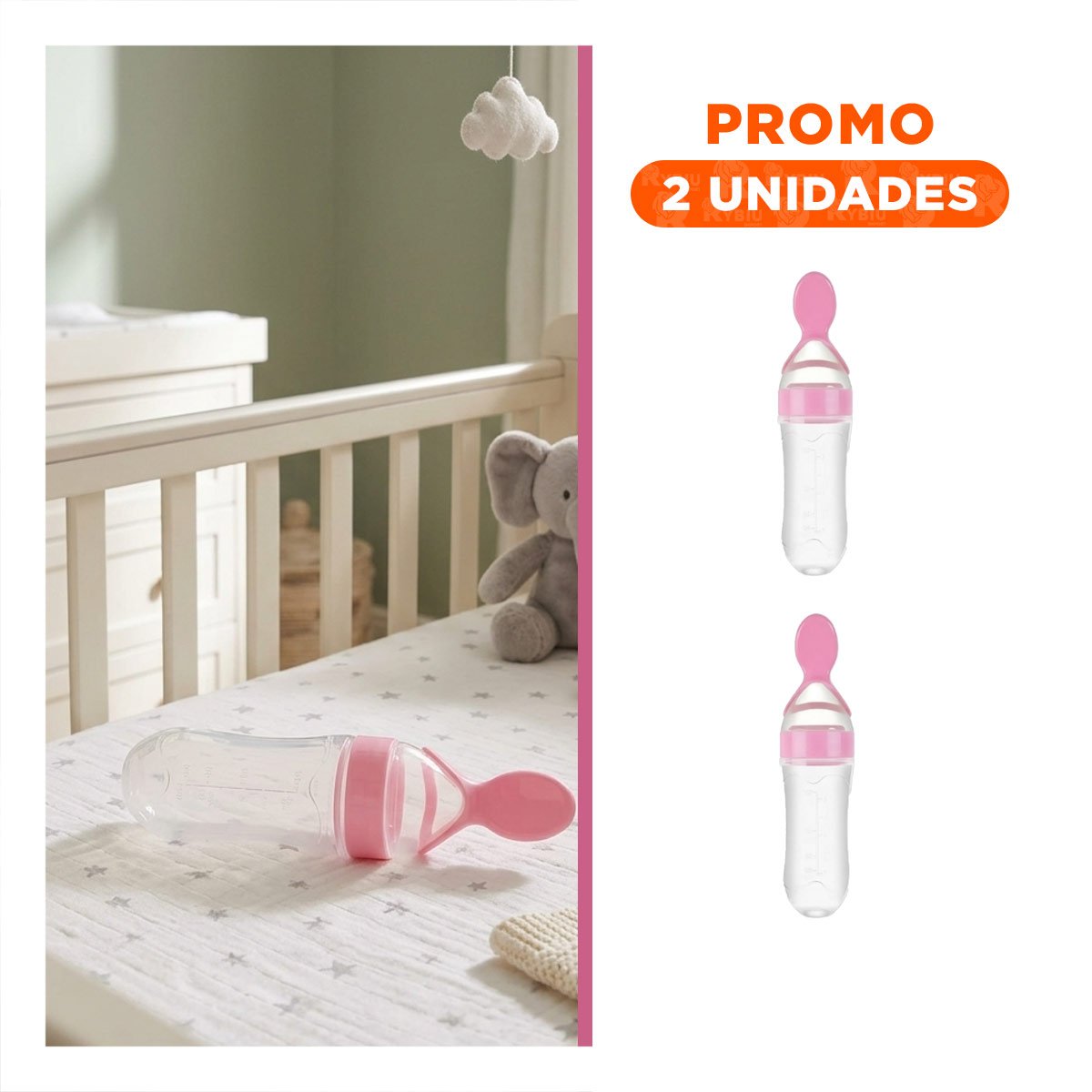 PACK2 CHUPO CON CUCHARA CON DISEÑO MODERNO Y FACIL SUJECION ROSADO - 1