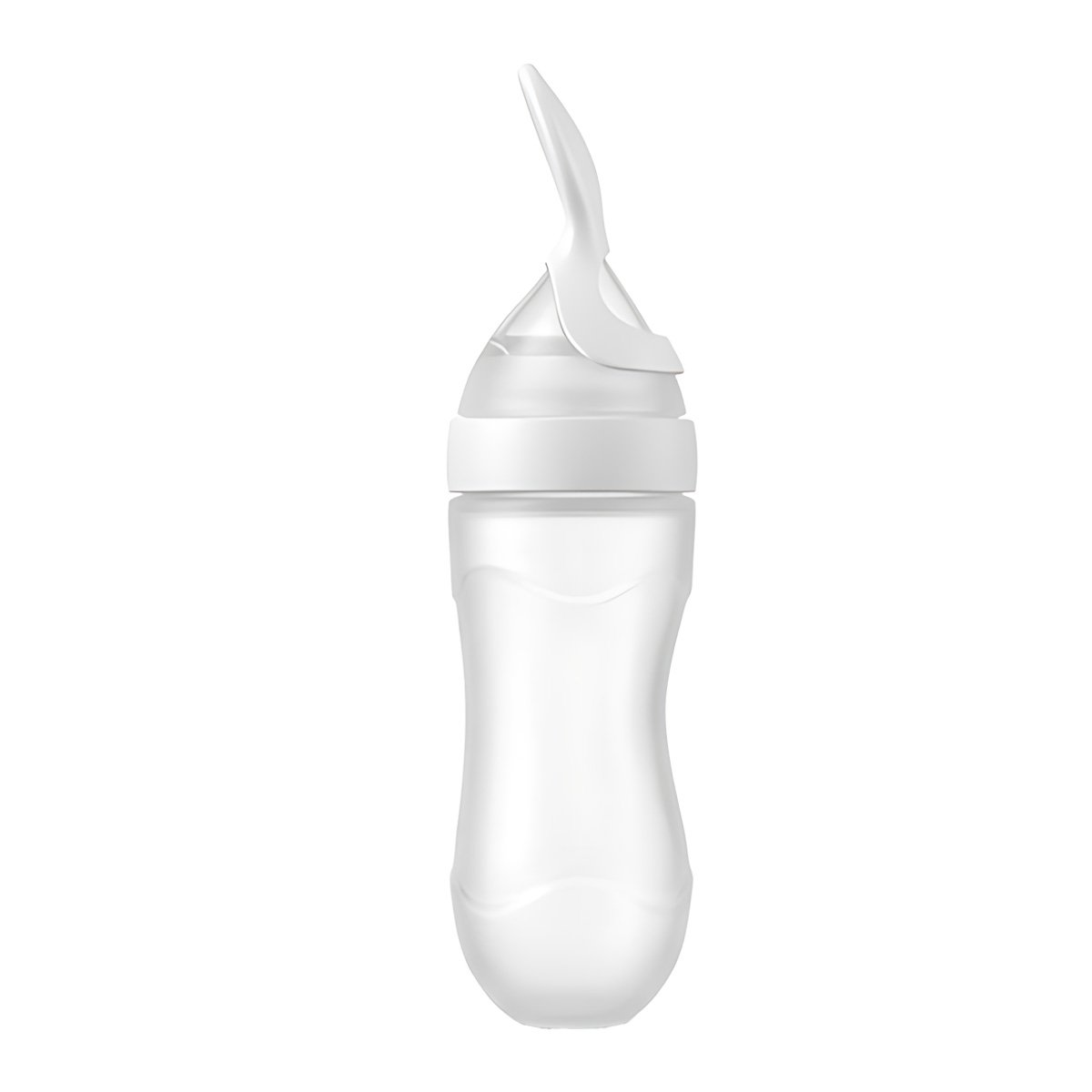 BIBERON CON CUCHARA PARA ALIMENTACION RAPIDA Y SEGURA COLOR BLANCO Y+LIGAS REGALO - 3